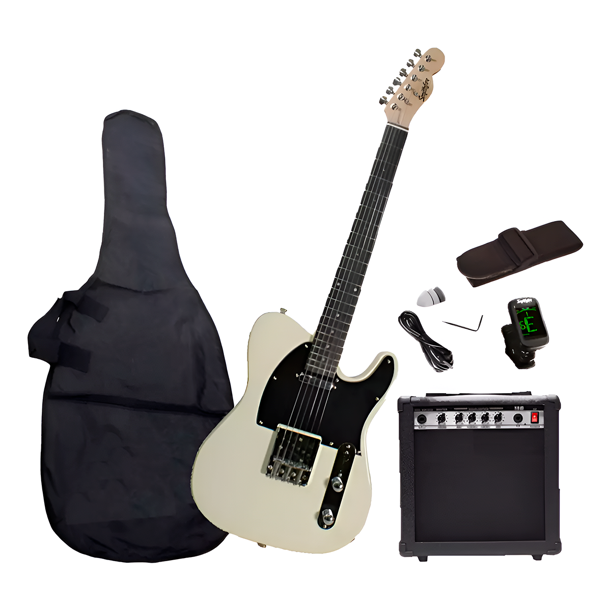 Foto 3 pulgar | Guitarra Eléctrica Telecaster Smithfire Con Amplificador Tel-215 Pack Blanco Vintage