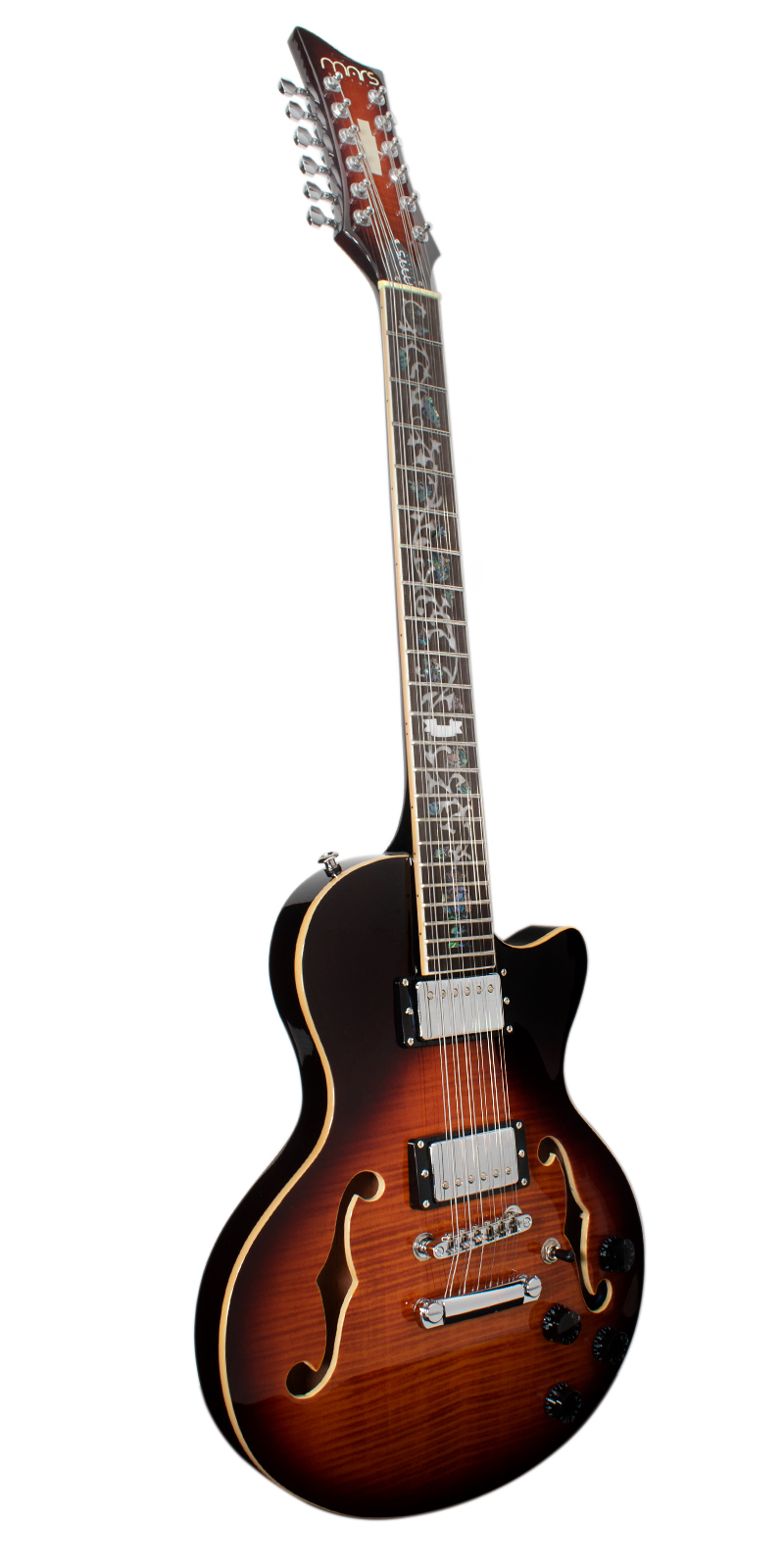Foto 4 pulgar | Guitarra Eléctrica Mars Single Cut 12 Cuerdas Violin Sunburst