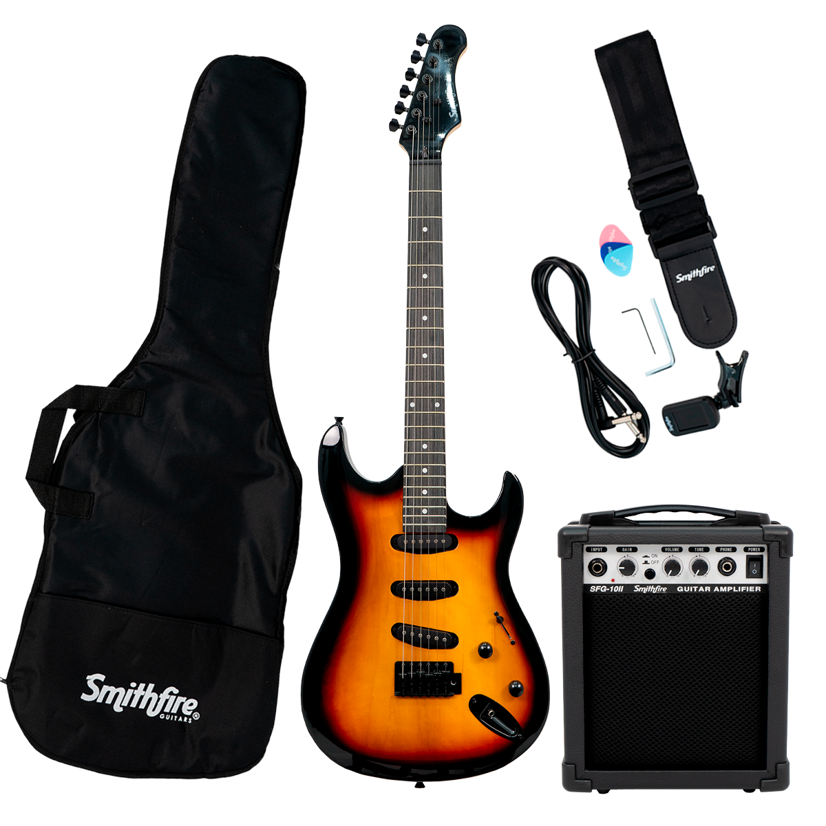 Guitarra Eléctrica Smithfire Pack Combo 10w Smi-211 Sunburst
