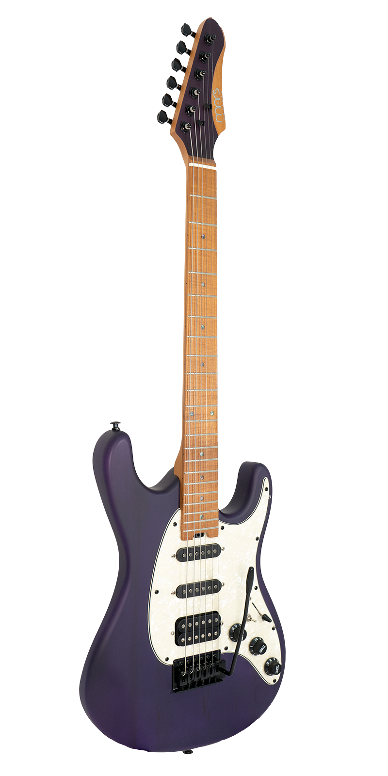 Foto 4 pulgar | Guitarra Eléctrica 6 Cuerdas Mars Strat See Thru Purple