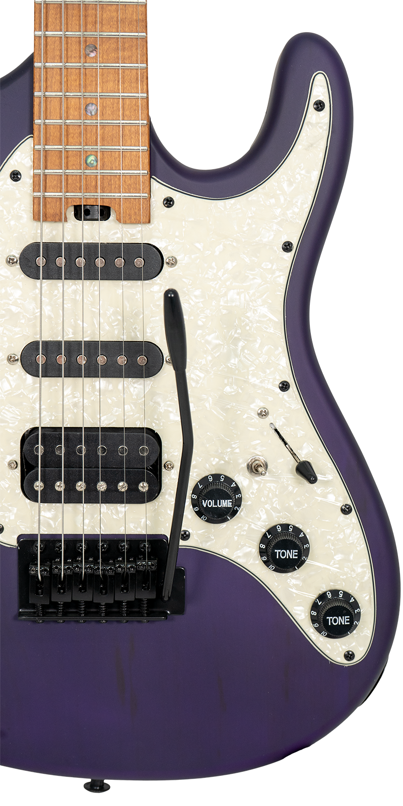 Foto 8 pulgar | Guitarra Eléctrica 6 Cuerdas Mars Strat See Thru Purple