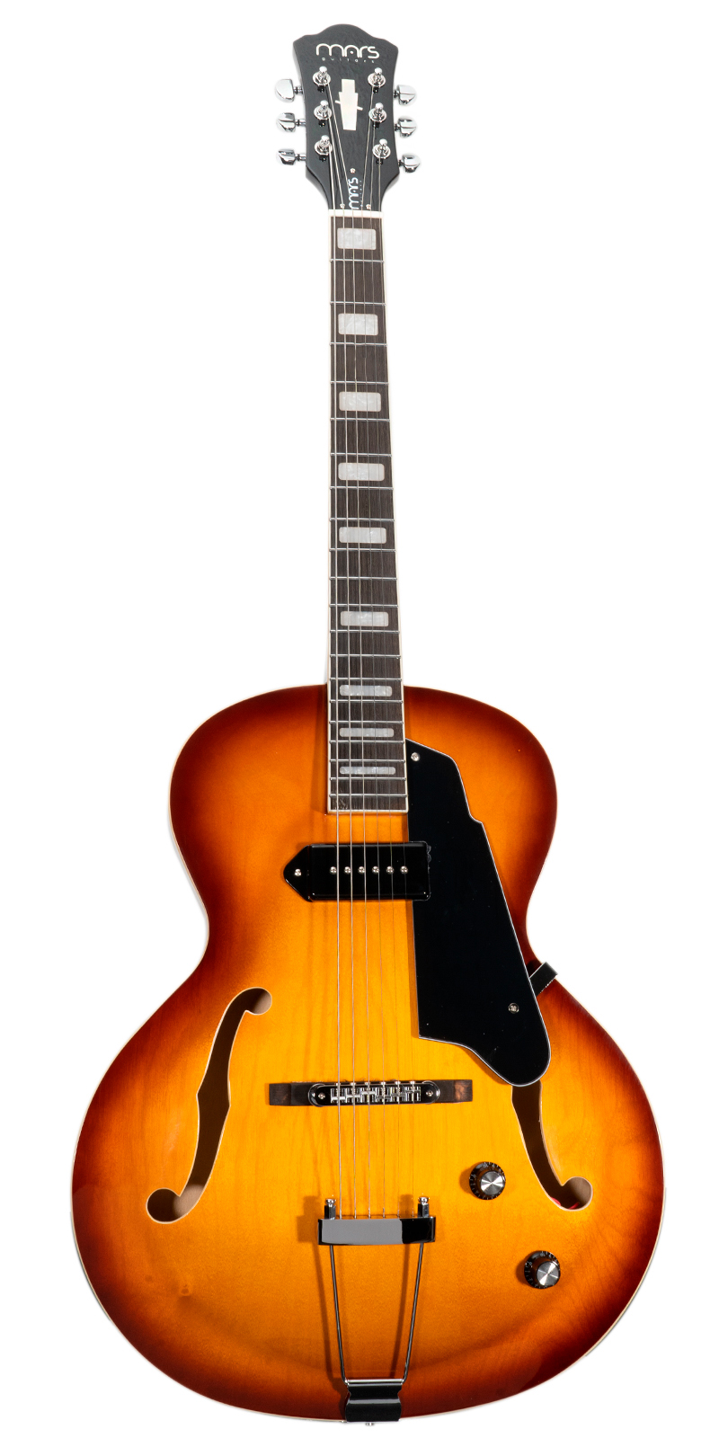 Foto 2 pulgar | Guitarra Eléctrica 6 Cuerdas Mars Archtop P90 Violin Sunburst