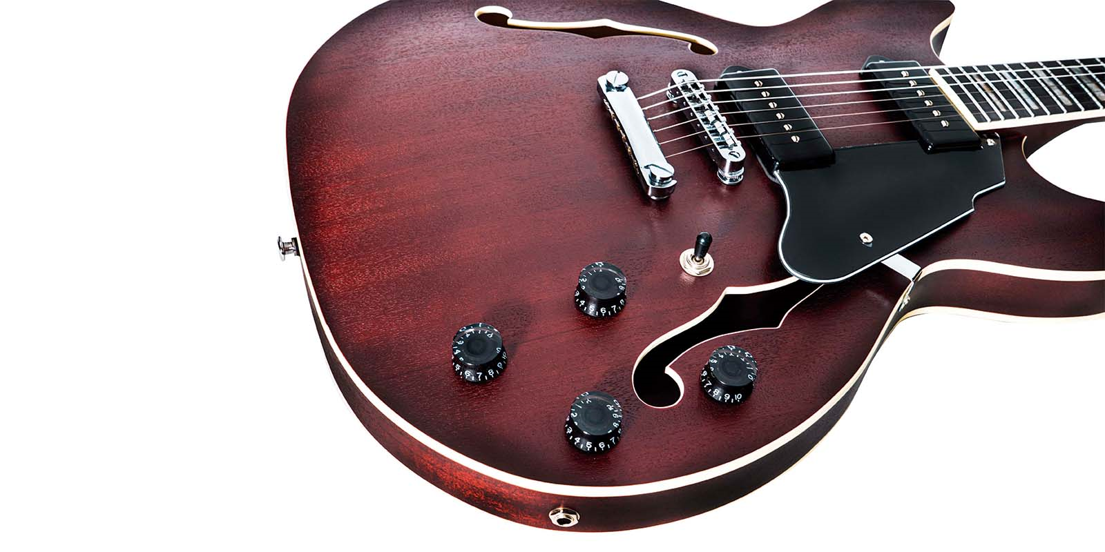 Foto 7 pulgar | Guitarra Eléctrica 6 Cuerdas Mars Hollowbody 335 P90 Satin Rojo