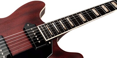 Foto 7 | Guitarra Eléctrica 6 Cuerdas Mars Hollowbody 335 P90 Satin Rojo