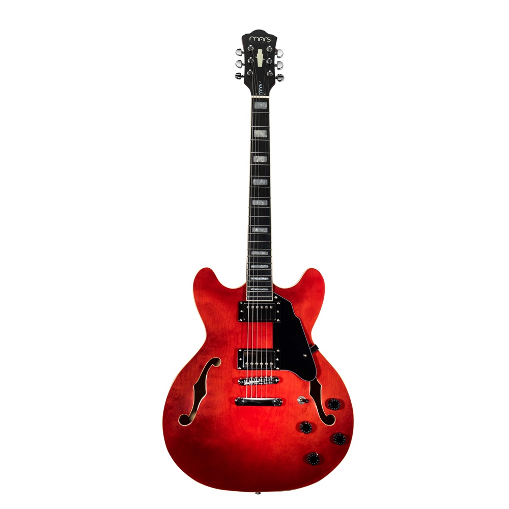 Foto 2 pulgar | Guitarra Eléctrica 6 Cuerdas Mars Hollowbody 335 Rojo