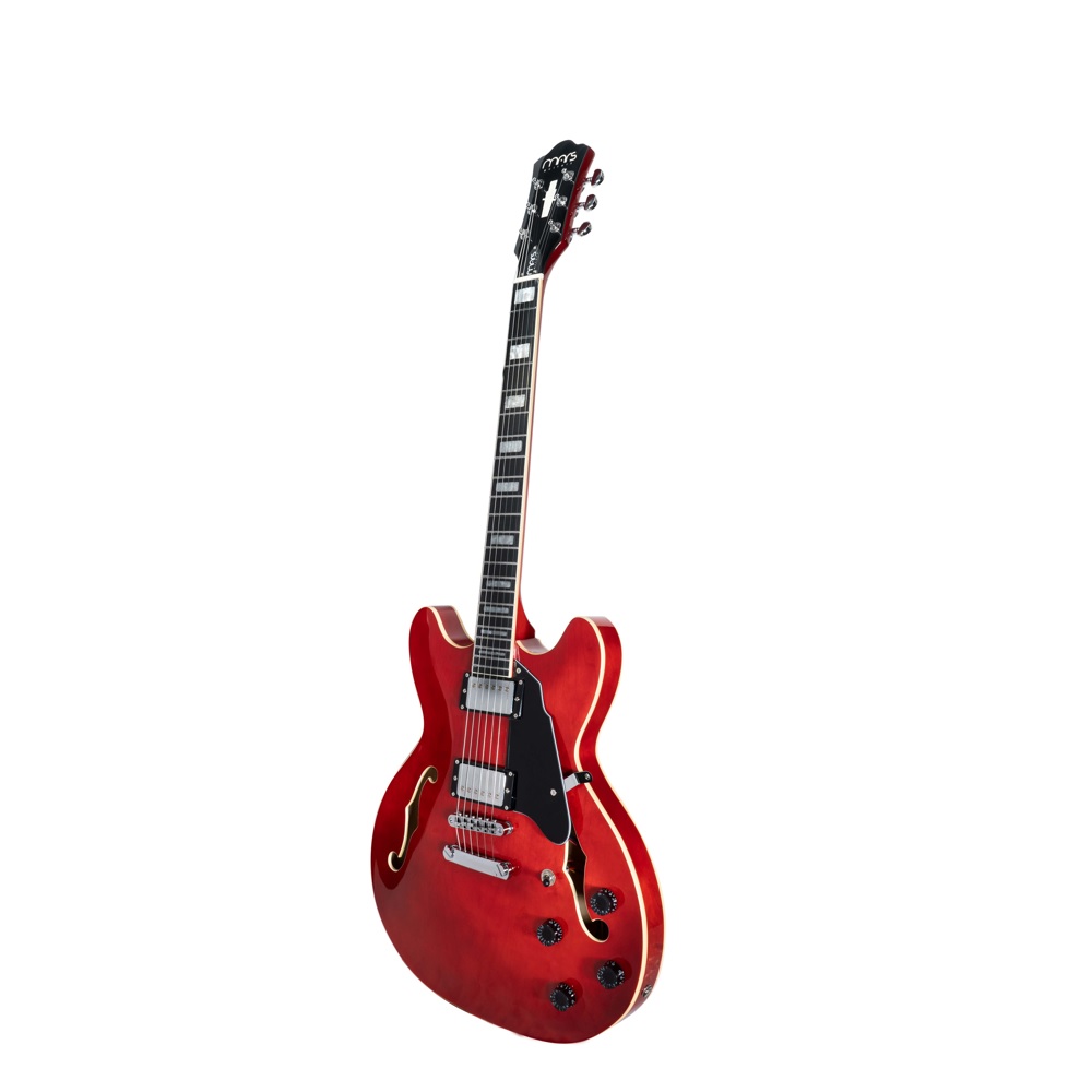 Foto 3 pulgar | Guitarra Eléctrica 6 Cuerdas Mars Hollowbody 335 Rojo