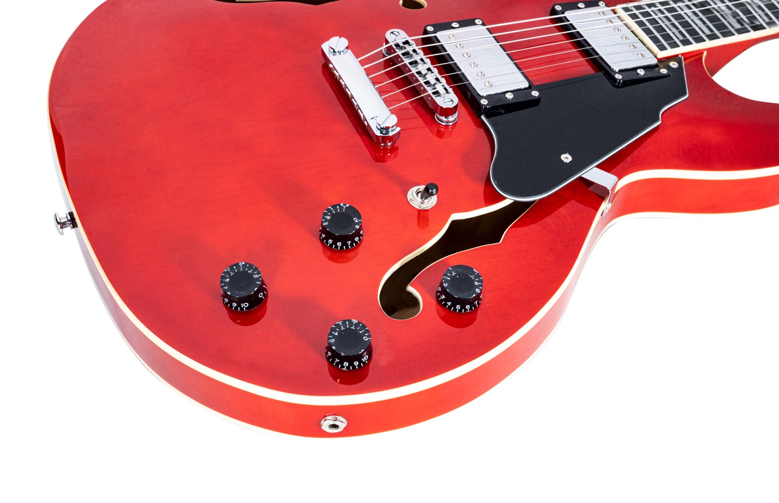 Foto 7 pulgar | Guitarra Eléctrica 6 Cuerdas Mars Hollowbody 335 Rojo