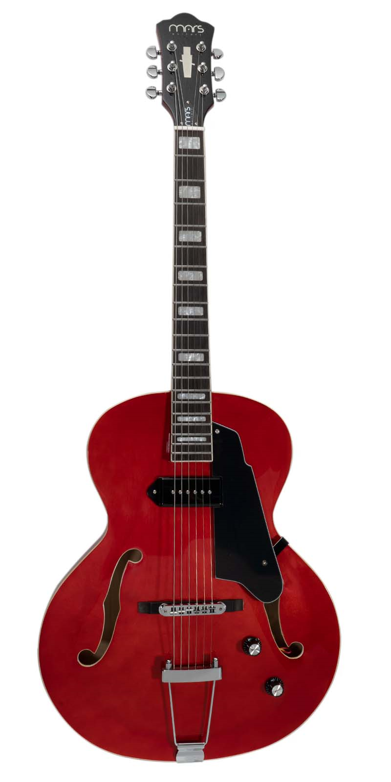 Foto 2 pulgar | Guitarra Eléctrica 6 Cuerdas Mars Archtop P90 Rojo