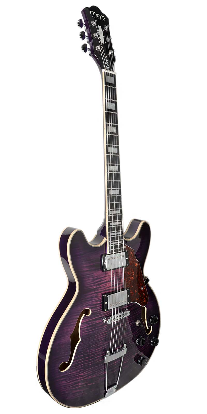 Foto 3 pulgar | Guitarra Eléctrica 6 Cuerdas Mars Hollowbody 335 Classic Violin Sunburst