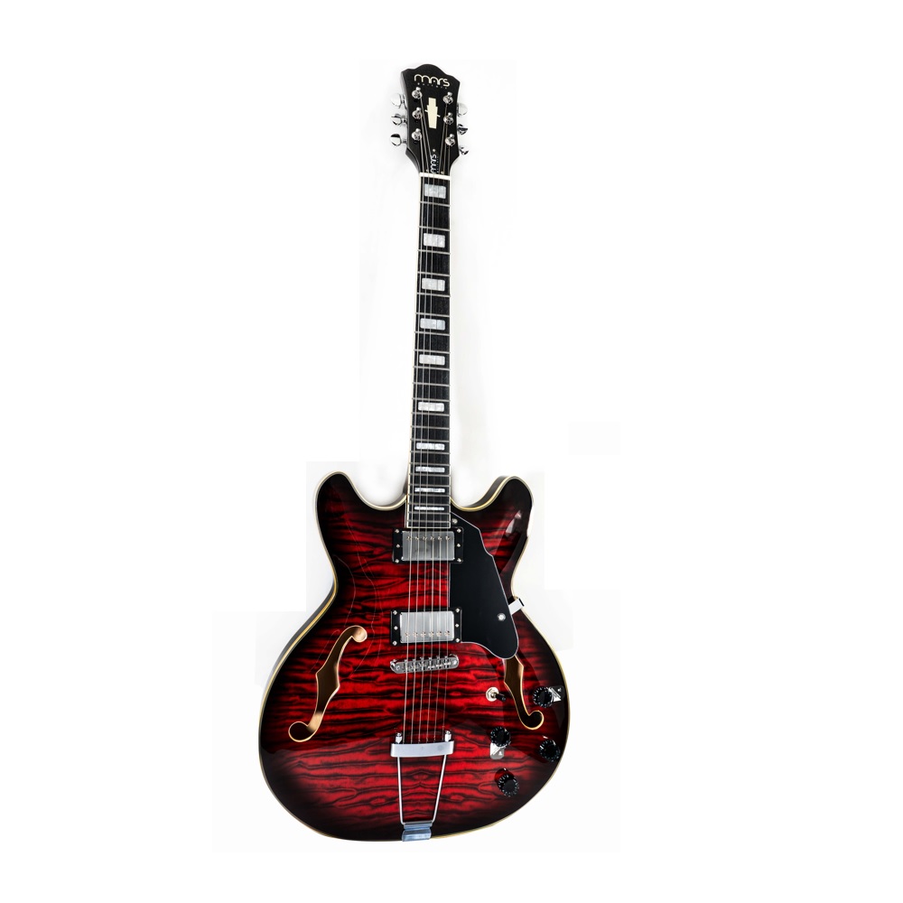 Foto 2 pulgar | Guitarra Eléctrica 6 Cuerdas Mars Hollowbody 335 Custom Red