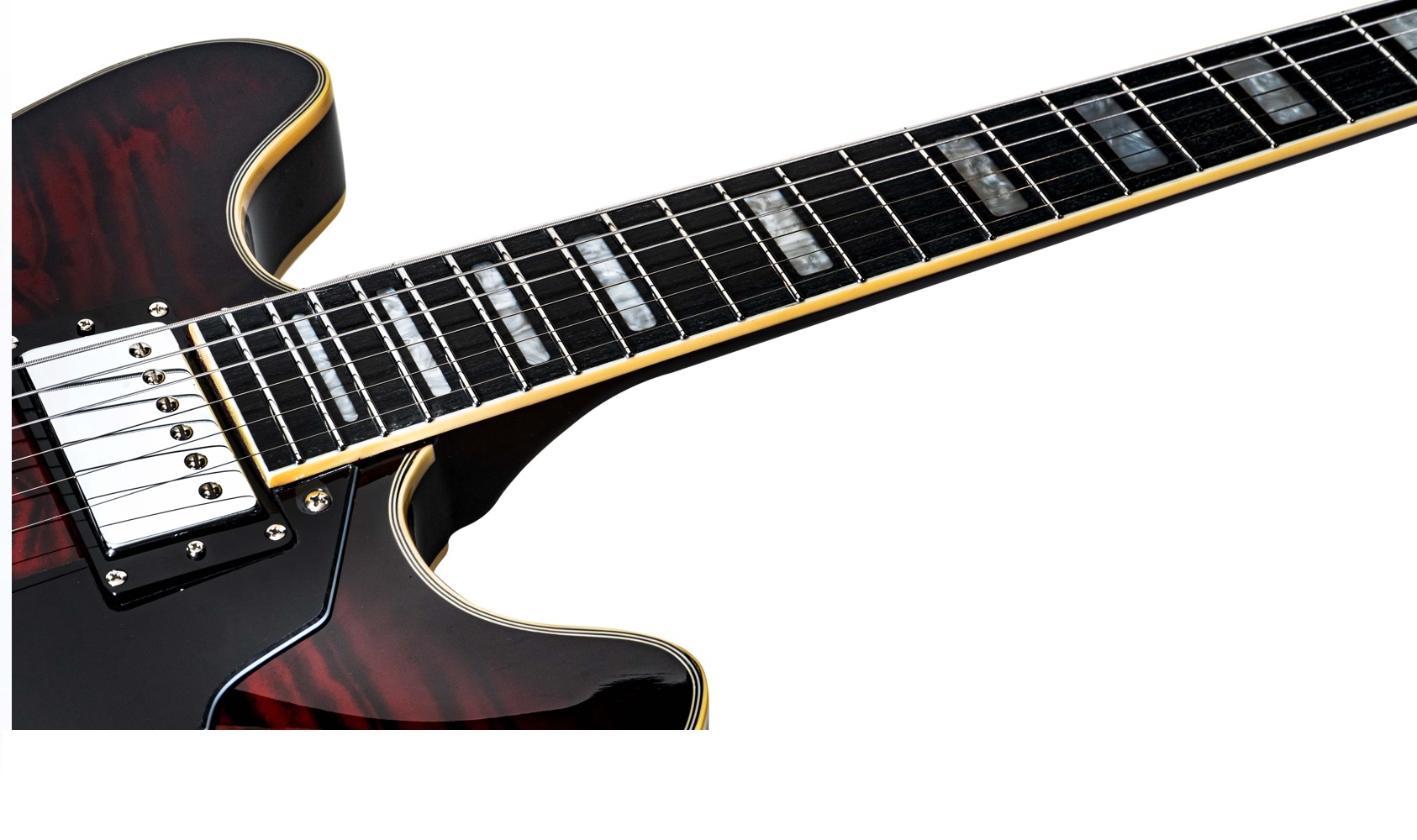 Foto 5 pulgar | Guitarra Eléctrica 6 Cuerdas Mars Hollowbody 335 Custom Red