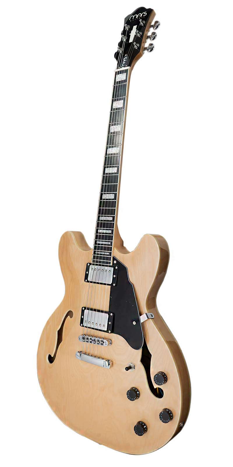 Foto 3 pulgar | Guitarra Eléctrica 6 Cuerdas Mars Modelo Hollowbody 335 Natural