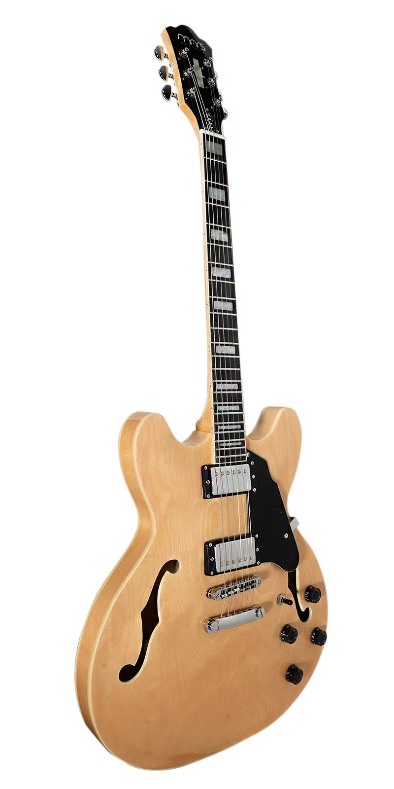 Foto 4 pulgar | Guitarra Eléctrica 6 Cuerdas Mars Modelo Hollowbody 335 Natural
