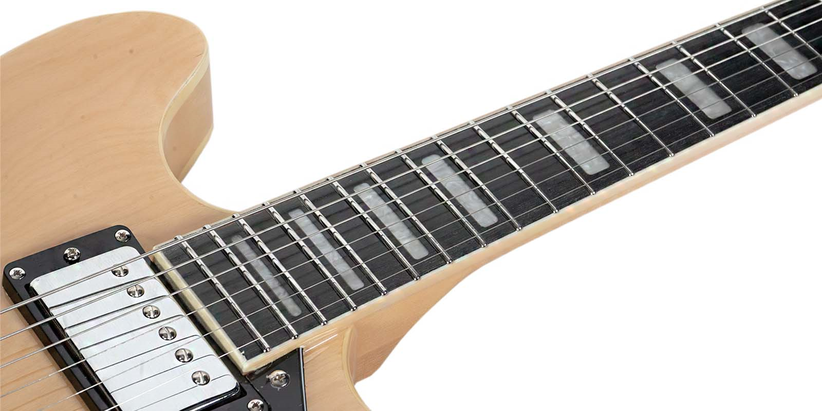 Foto 8 pulgar | Guitarra Eléctrica 6 Cuerdas Mars Modelo Hollowbody 335 Natural