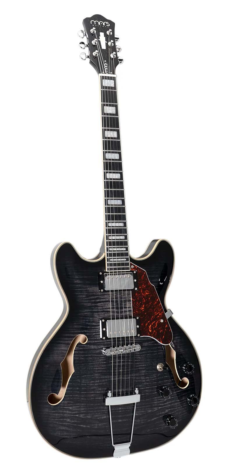 Guitarra Eléctrica 6 Cuerdas Mars Hollowbody 335 Classic Black