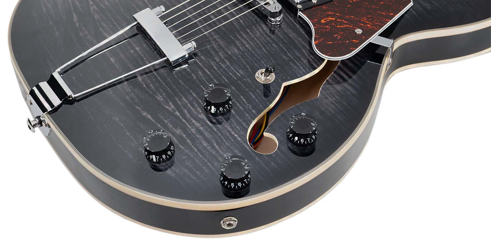 Foto 7 pulgar | Guitarra Eléctrica 6 Cuerdas Mars Hollowbody 335 Classic Black