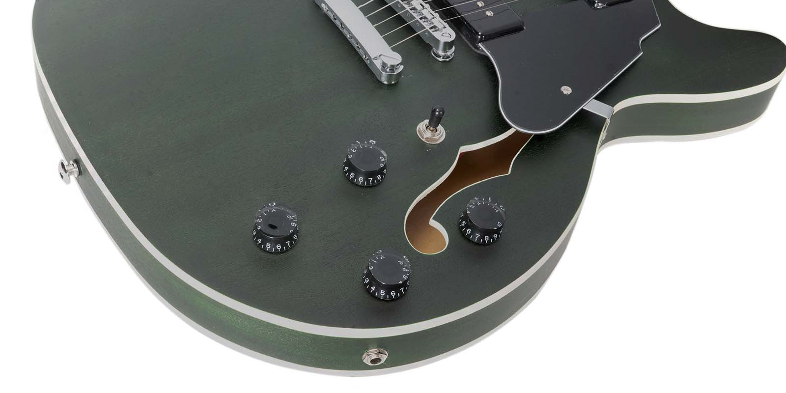 Foto 7 pulgar | Guitarra Eléctrica Mars 6 Cuerdas Hollowbody 335 P90 Satin Green