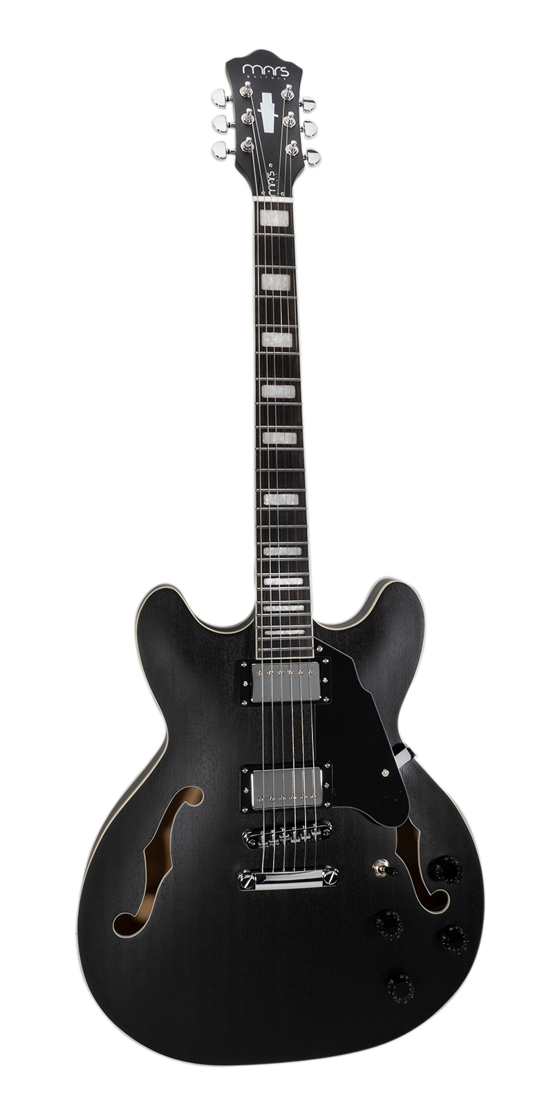 Foto 2 pulgar | Guitarra Eléctrica 6 Cuerdas Mars Hollowbody 335 Satin Grey