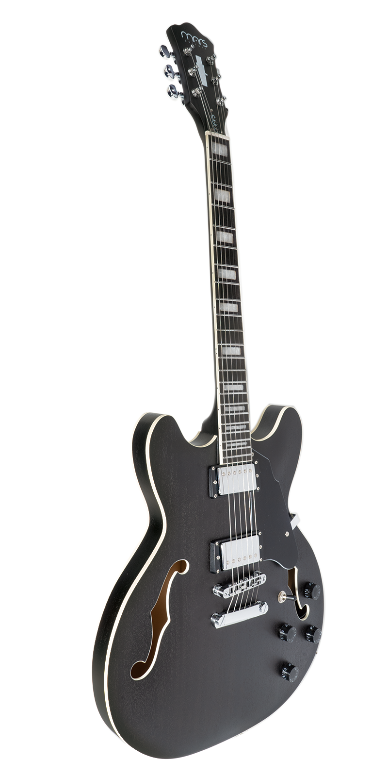 Foto 4 pulgar | Guitarra Eléctrica 6 Cuerdas Mars Hollowbody 335 Satin Grey