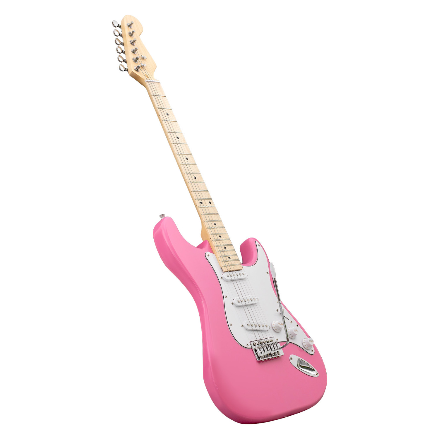 Foto 4 pulgar | Guitarra Eléctrica Audiotek Rosa + Amplificador 9V 5A