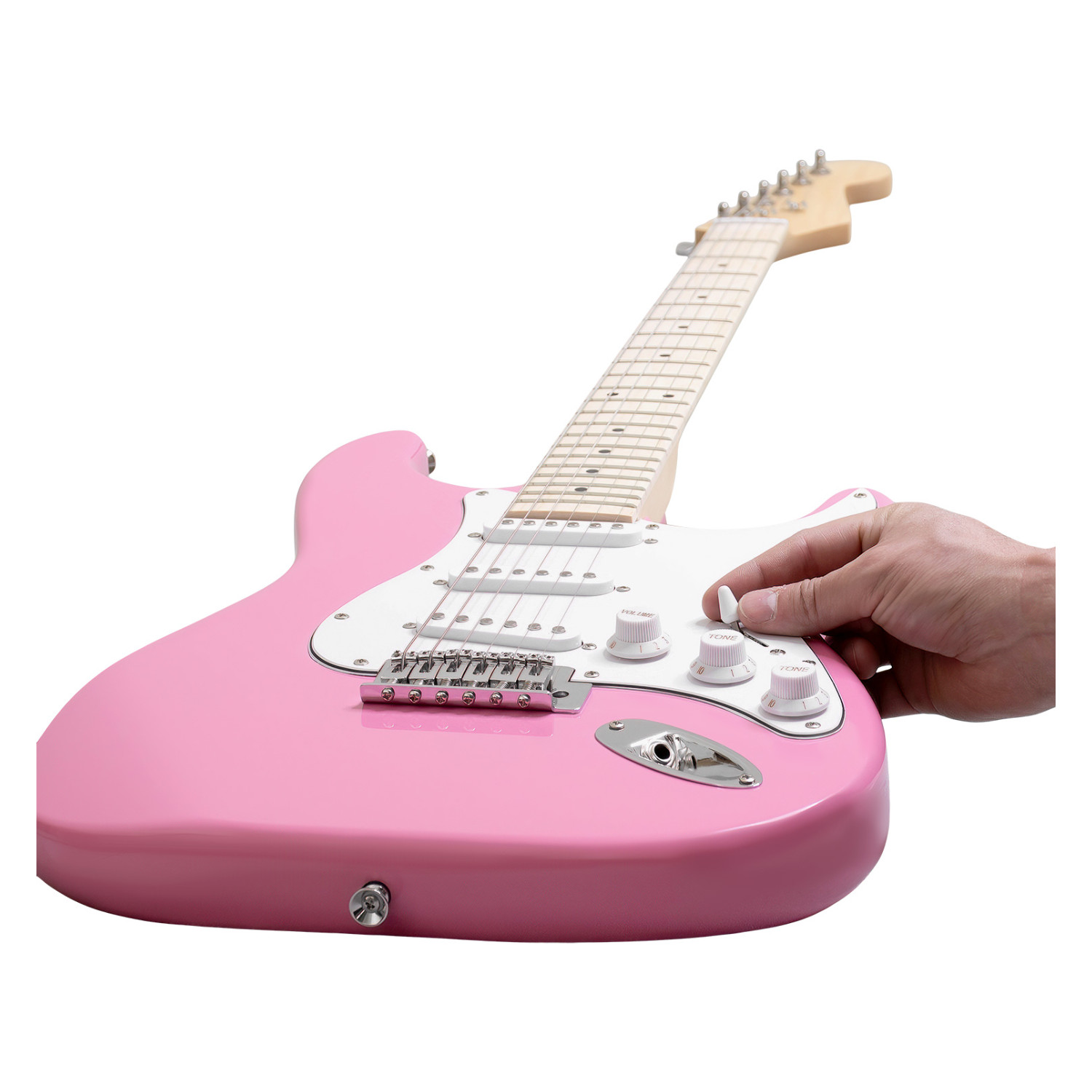 Foto 6 pulgar | Guitarra Eléctrica Audiotek Rosa + Amplificador 9V 5A