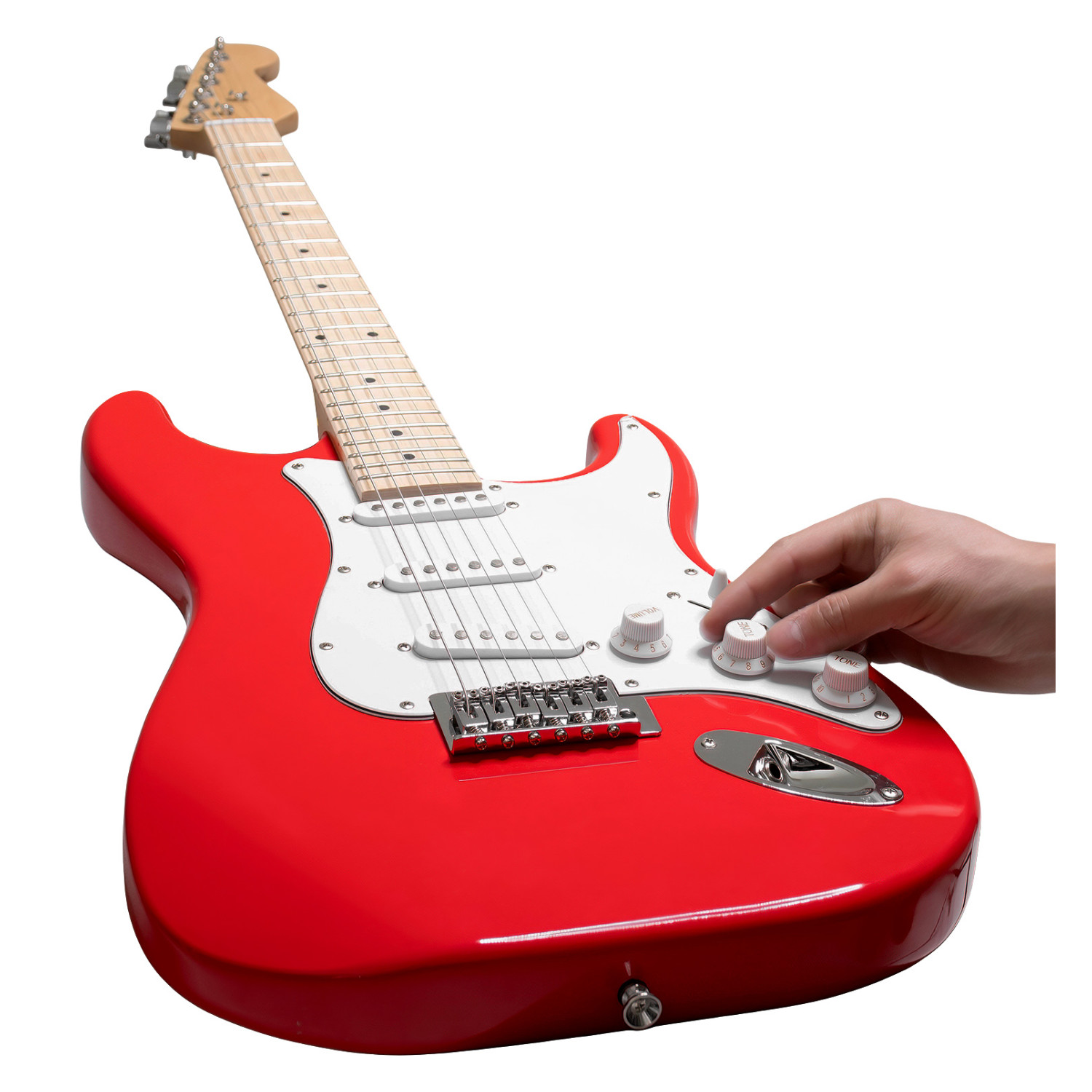 Foto 6 pulgar | Guitarra Eléctrica Audiotek Roja + Amplificador 9V 5A