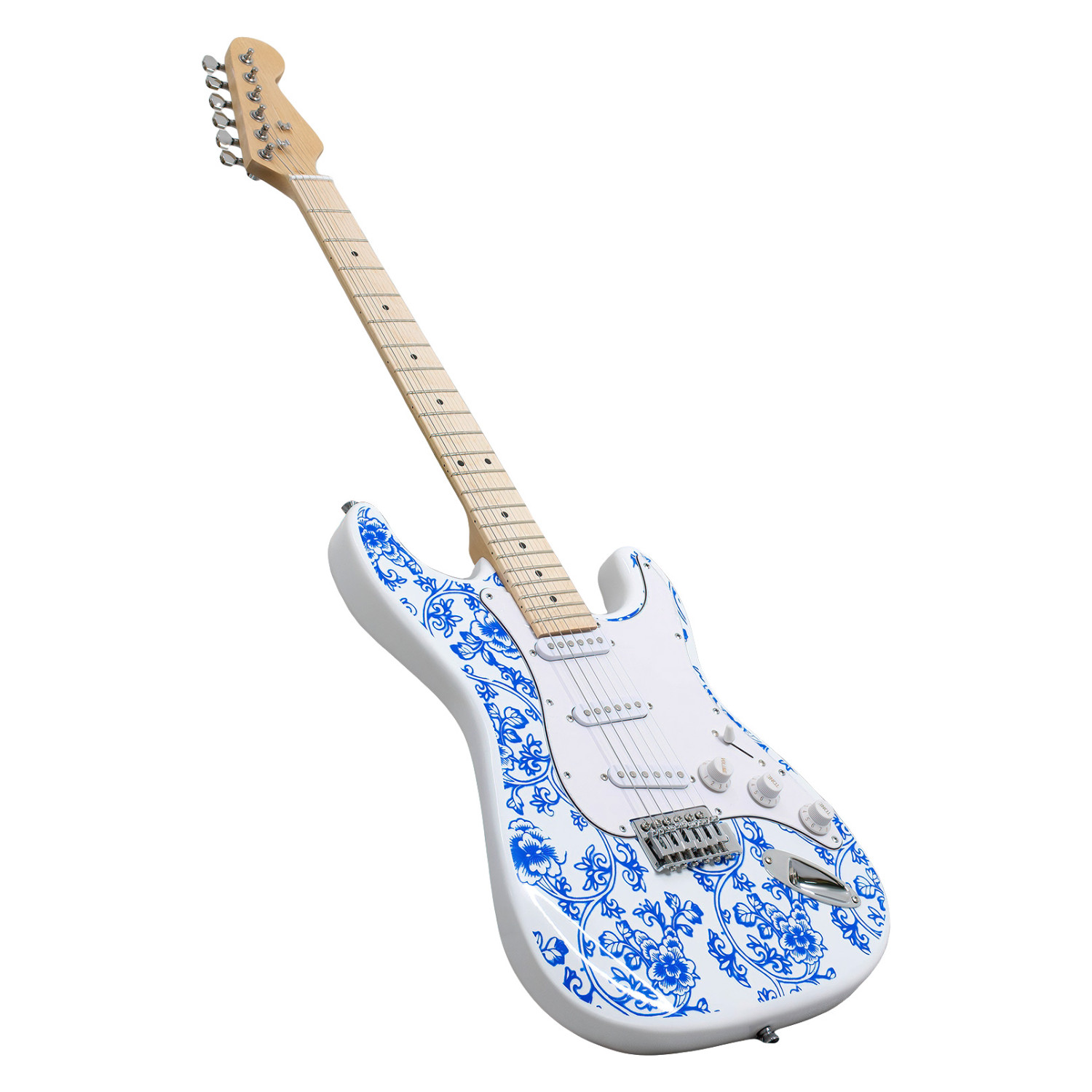 Foto 4 pulgar | Guitarra Eléctrica Audiotek Blanco + Amplificador 9v 5a