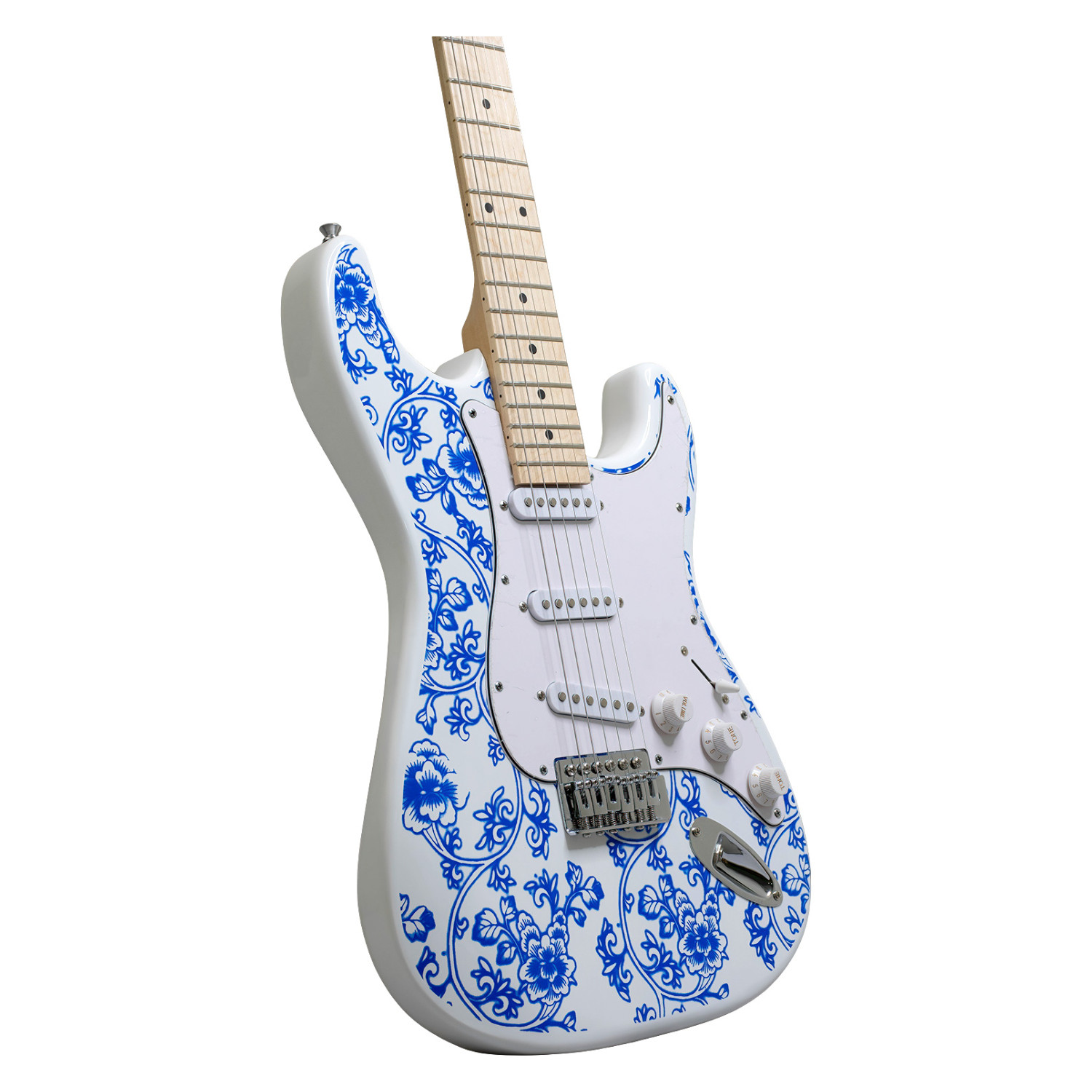 Foto 5 pulgar | Guitarra Eléctrica Audiotek Blanco + Amplificador 9v 5a
