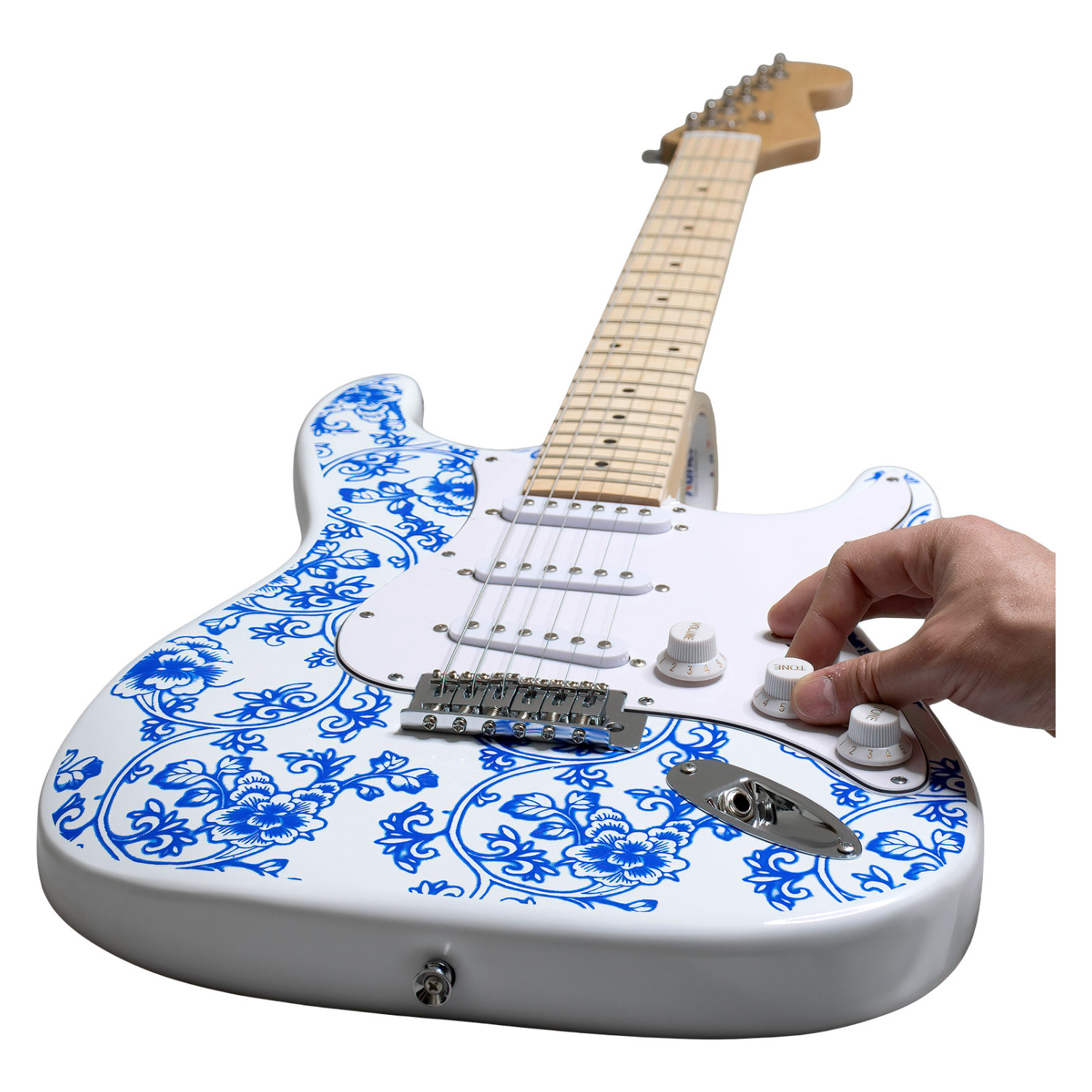 Foto 6 pulgar | Guitarra Eléctrica Audiotek Blanco + Amplificador 9v 5a