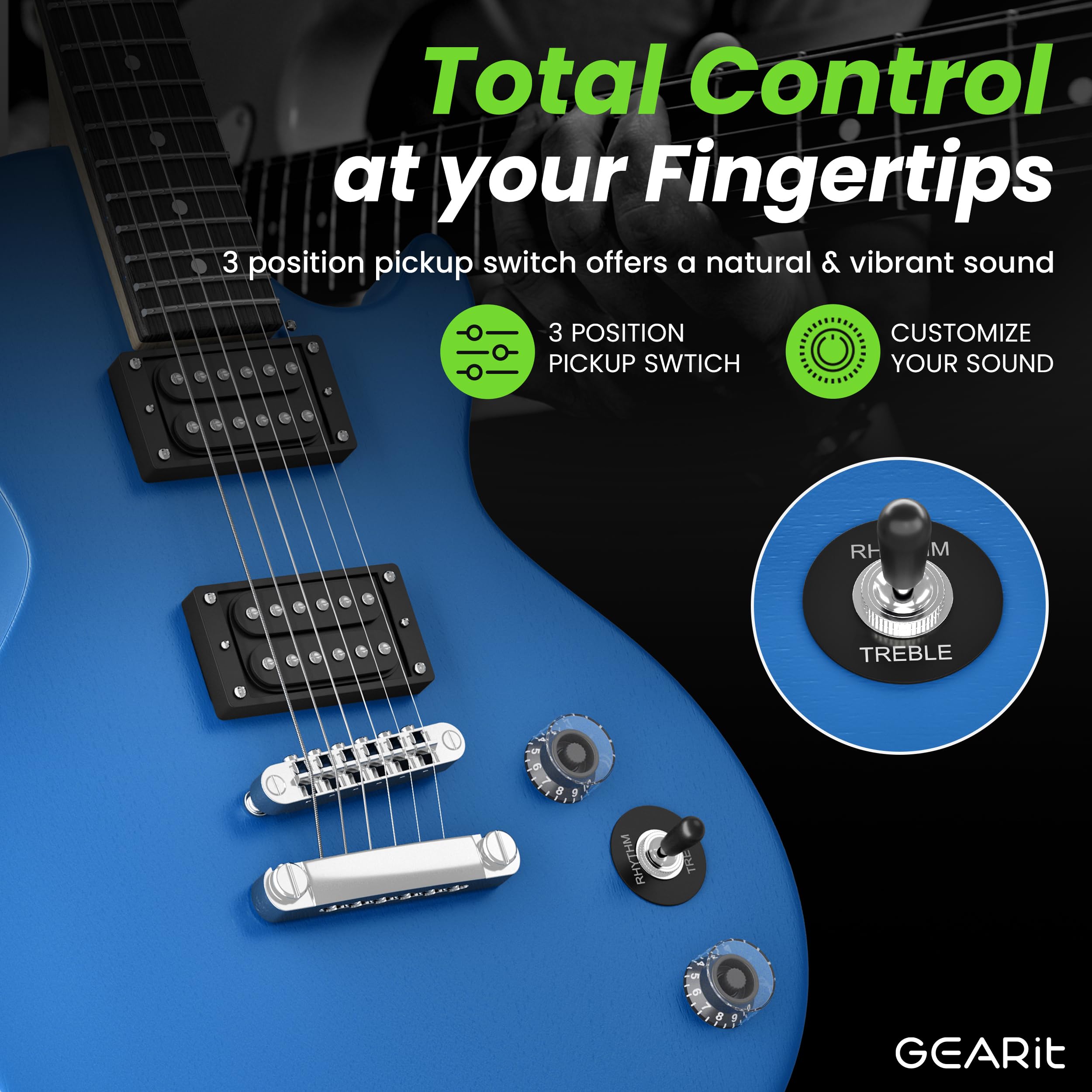 Foto 5 pulgar | Guitarra Eléctrica Gearit Gi-155 Valley Series 39 Con Amplificador - Venta Internacional.