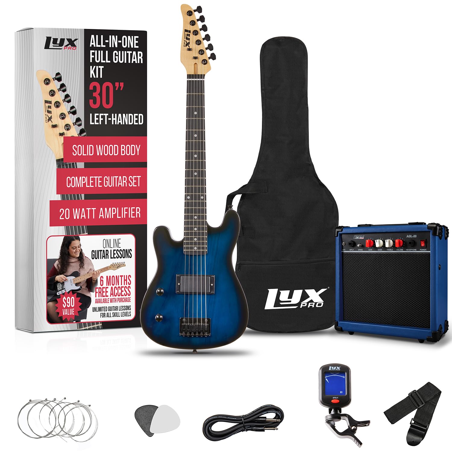 Foto 2 pulgar | Kit De Guitarra Eléctrica Lyxpro Left Hand 30'' Para Niños Azul - Venta Internacional.
