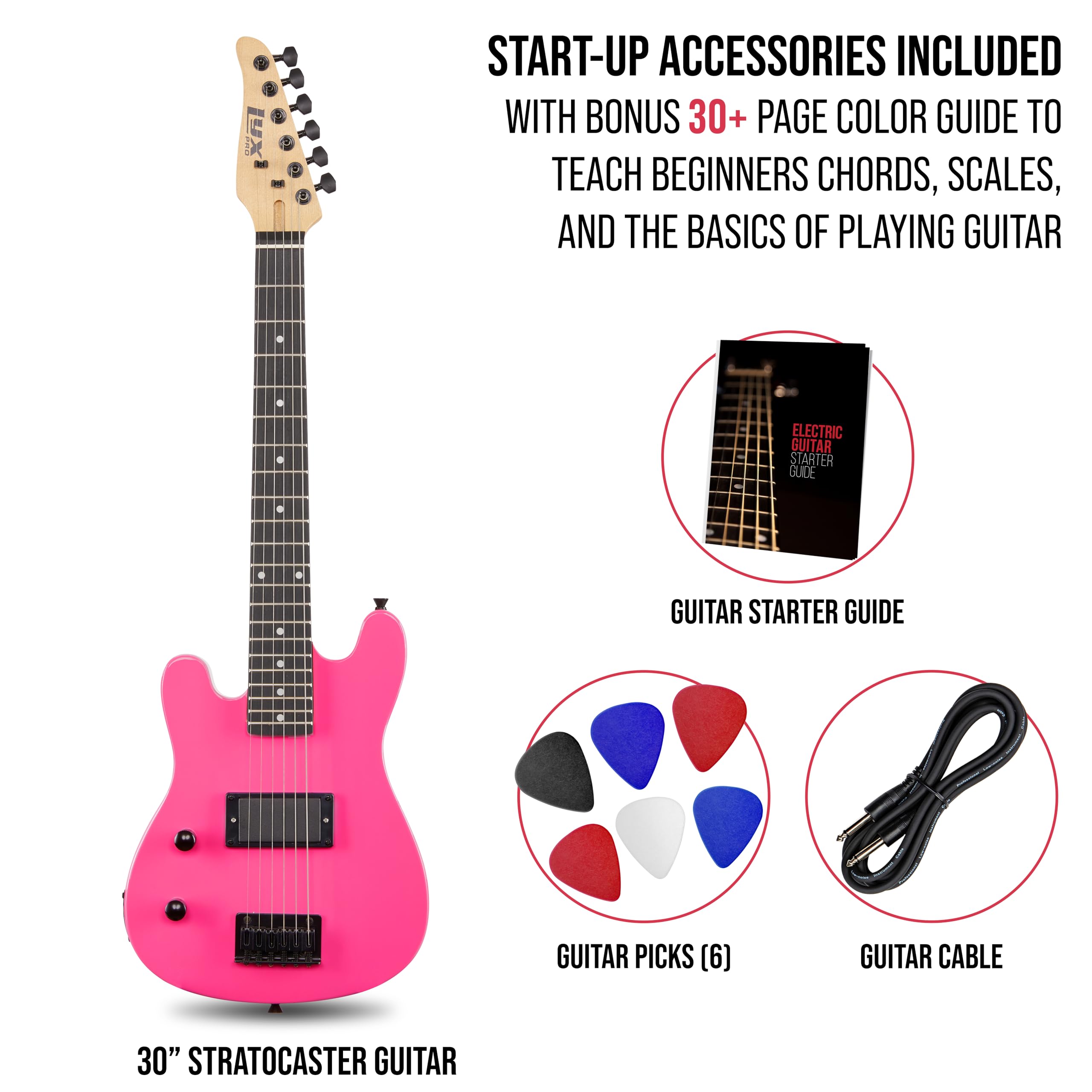 Foto 2 | Guitarra Eléctrica Lyxpro Cs 30» Left Hand Para Principiante Rosa - Venta Internacional.