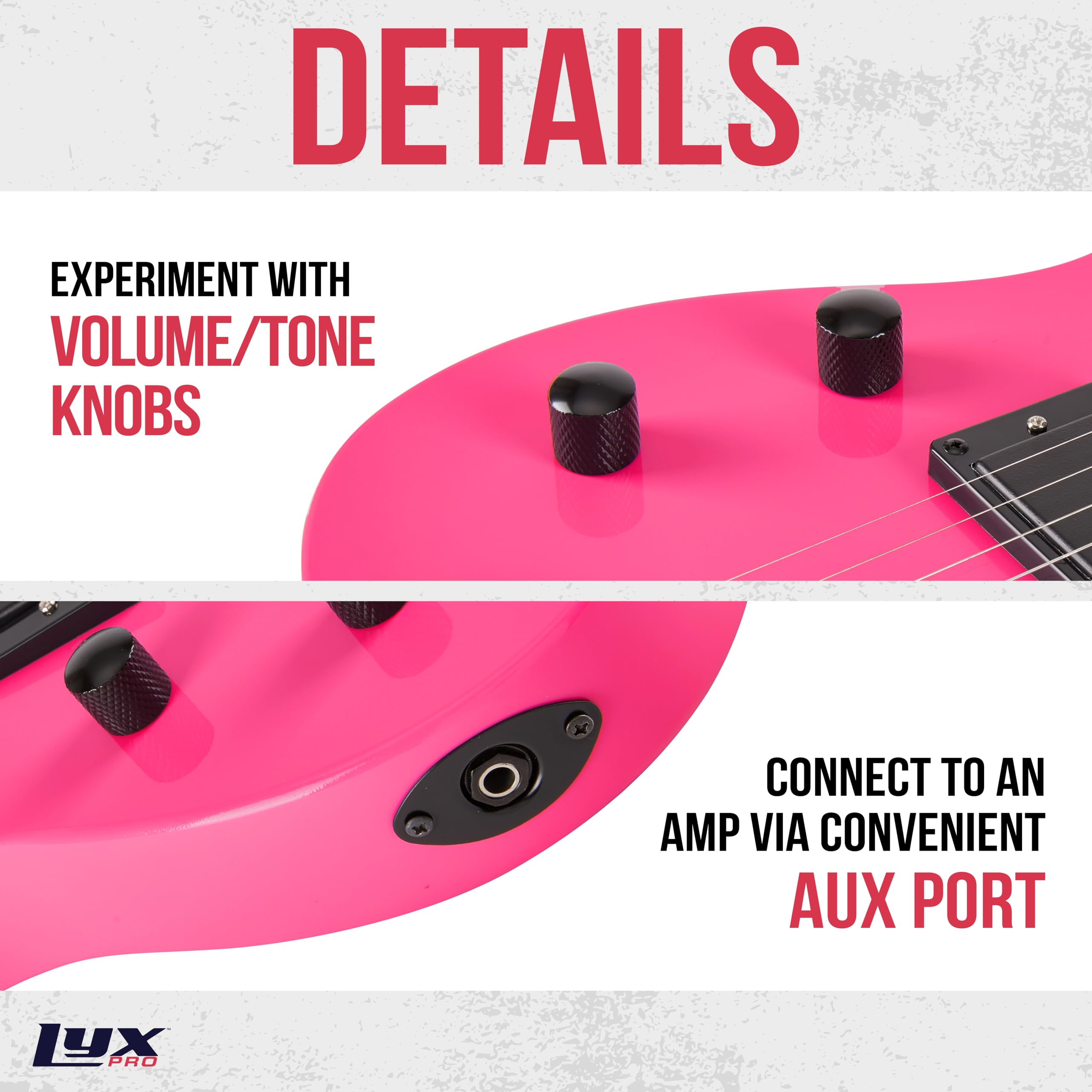 Foto 4 pulgar | Guitarra Eléctrica Lyxpro Cs 30» Left Hand Para Principiante Rosa - Venta Internacional.