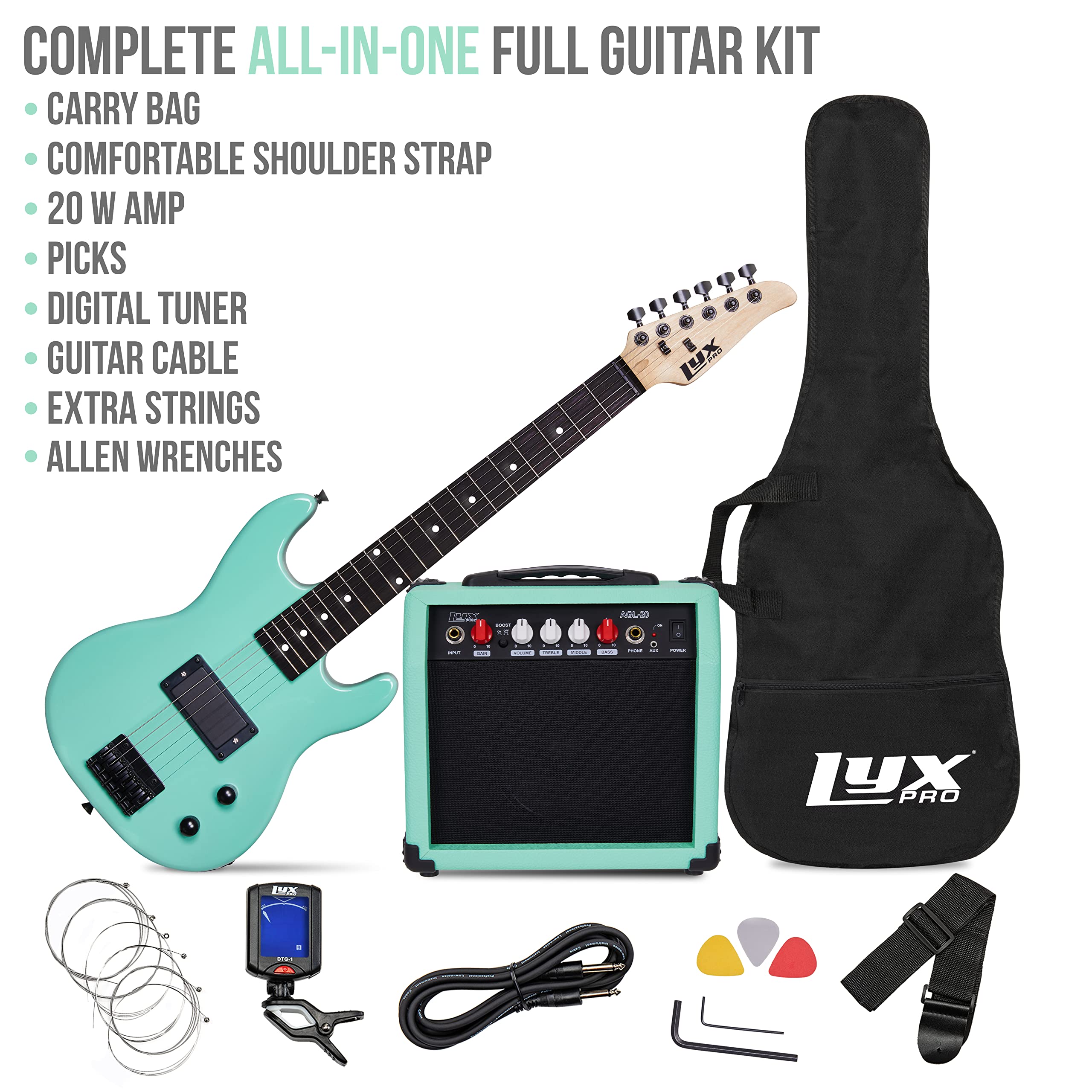 Foto 3 pulgar | Guitarra Eléctrica Lyxpro De 30 Pulgadas Con Kit De Inicio Para Niños Green - Venta Internacional.