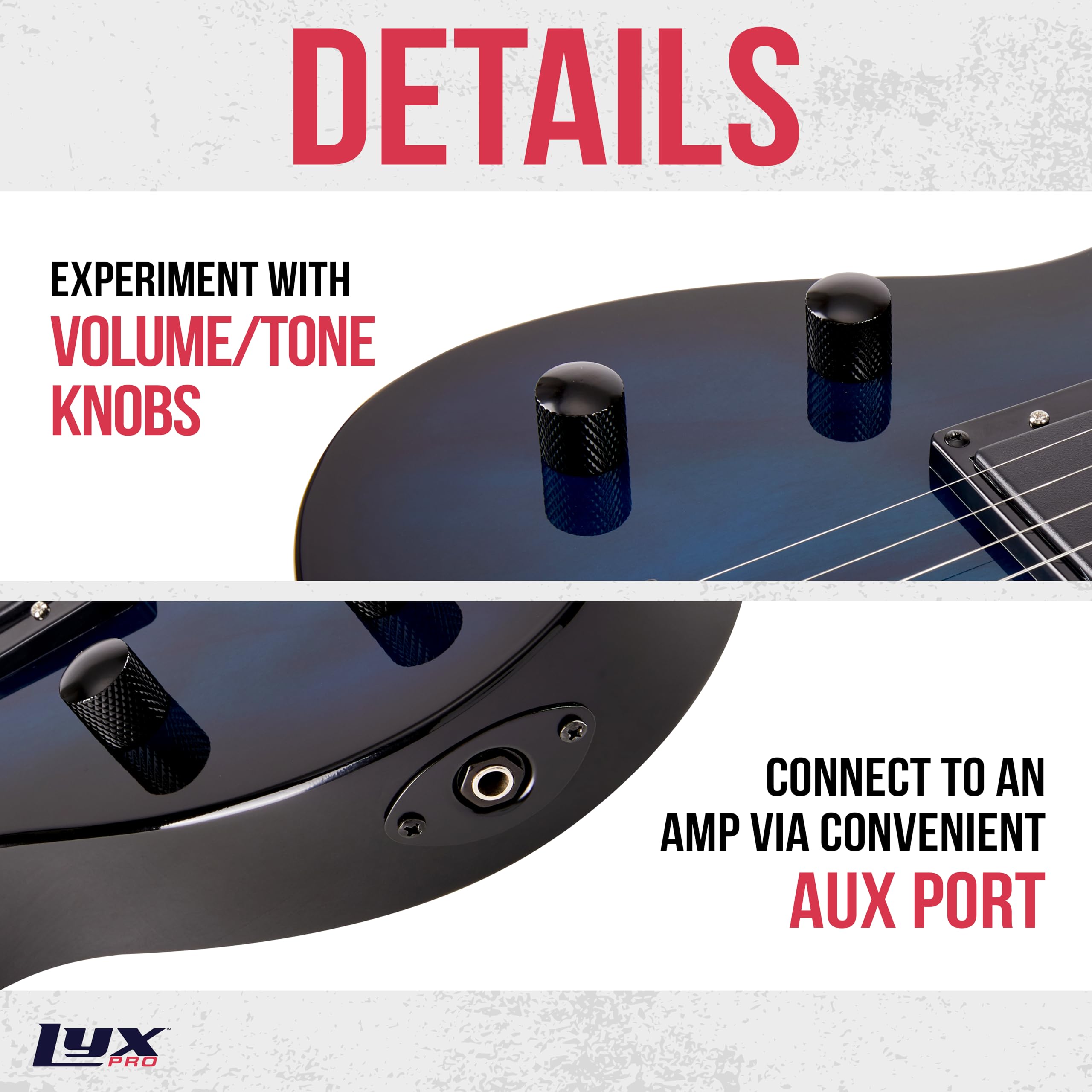 Foto 4 pulgar | Guitarra Eléctrica Lyxpro Cs 30» Para Mano Izquierda Con Accesorios - Azul - Venta Internacional.