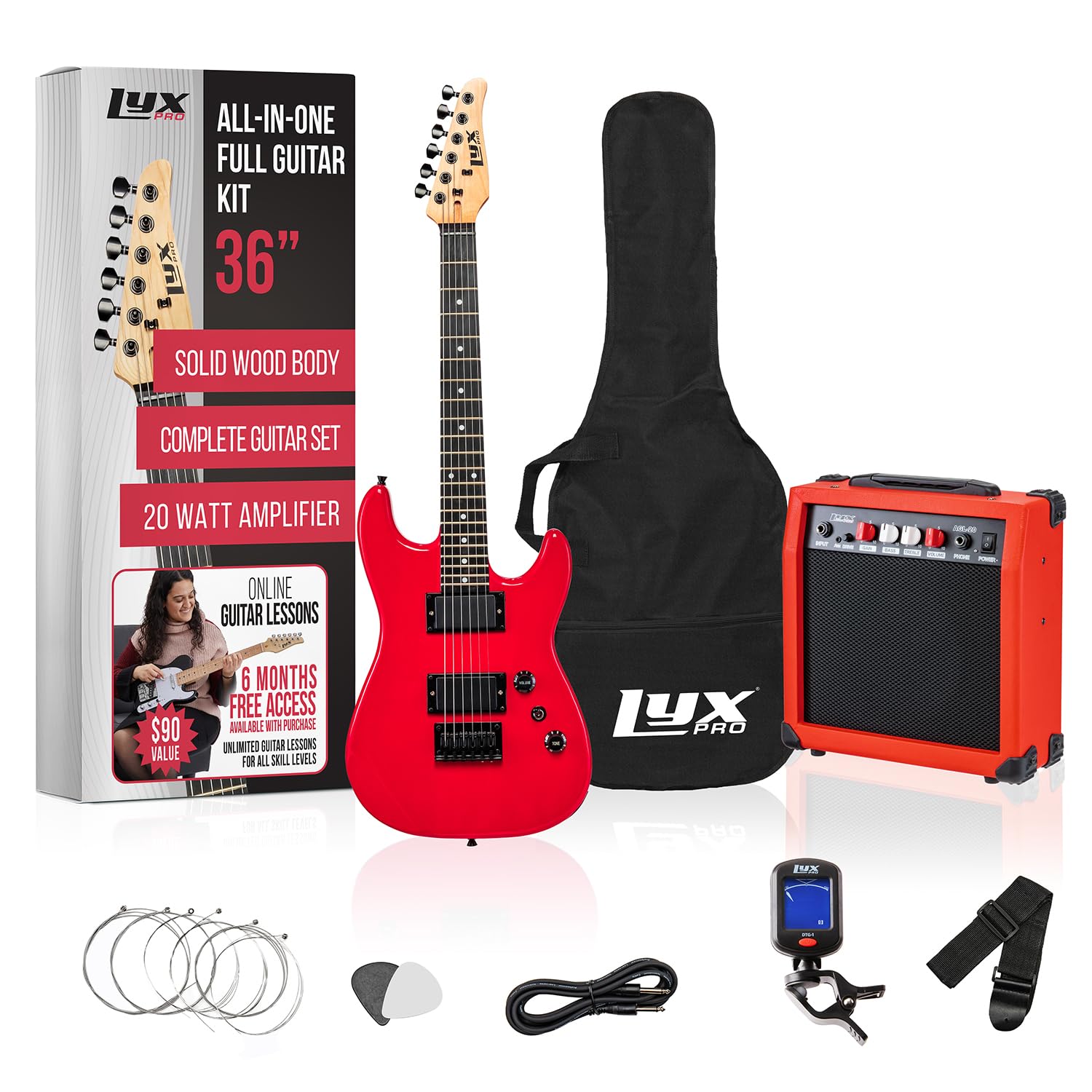 Foto 2 pulgar | Guitarra Eléctrica Lyxpro De 36 Pulgadas Con Kit Para Niños De Tamaño 3/4, Color Rojo - Venta Internacional.