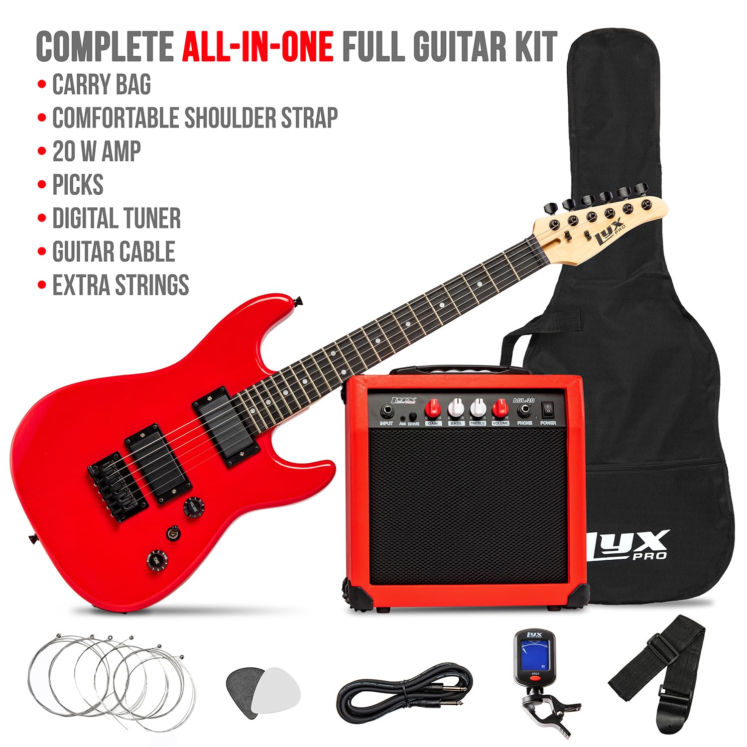 Foto 3 pulgar | Guitarra Eléctrica Lyxpro De 36 Pulgadas Con Kit Para Niños De Tamaño 3/4, Color Rojo - Venta Internacional.