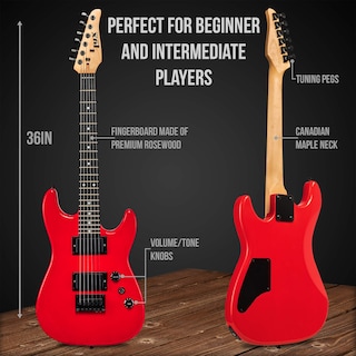 Foto 5 | Guitarra Eléctrica Lyxpro De 36 Pulgadas Con Kit Para Niños De Tamaño 3/4, Color Rojo - Venta Internacional.