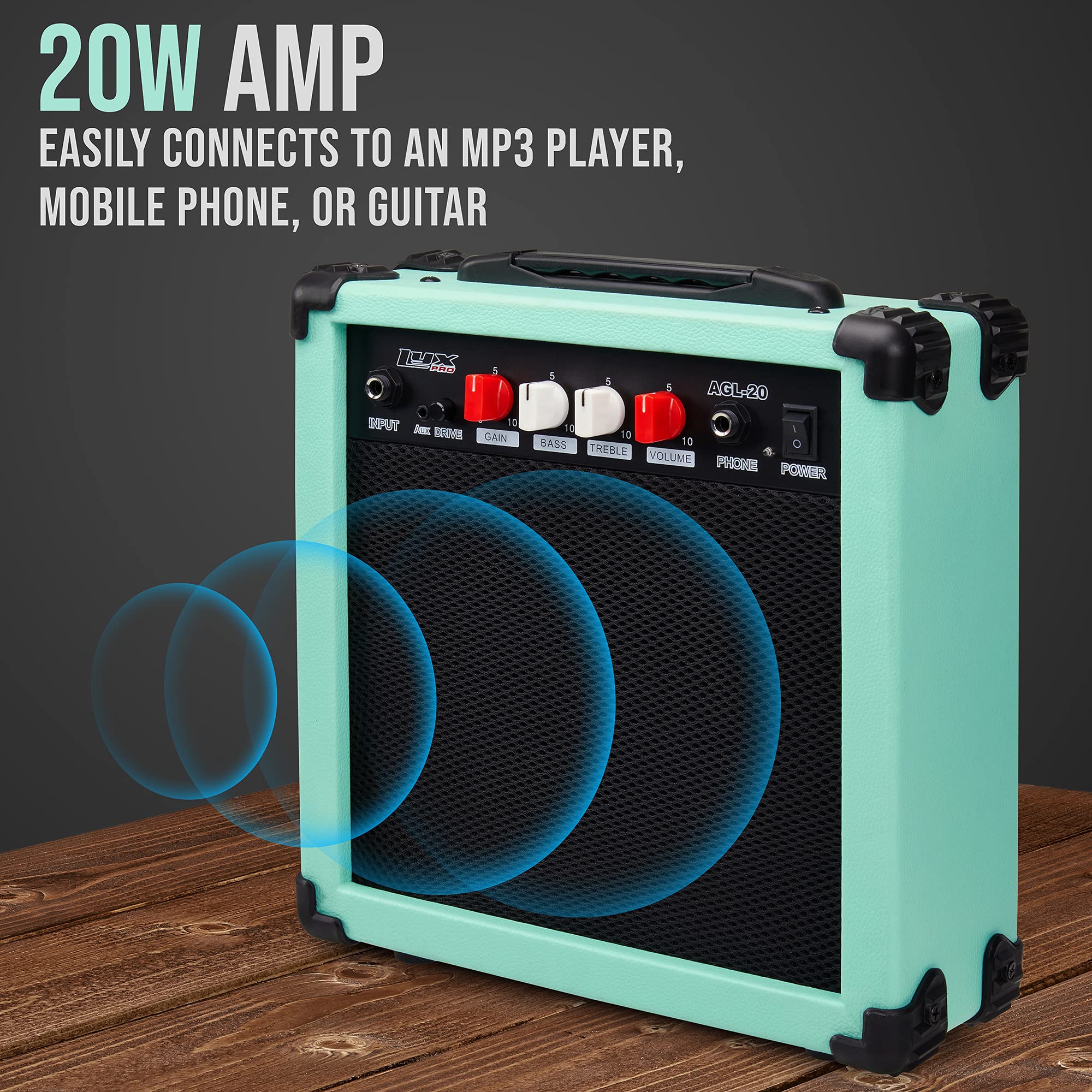 Foto 6 | Guitarra Eléctrica Lyxpro De Tamaño Completo De 39 Pulgadas Con Amplificador De 20 W - Venta Internacional.