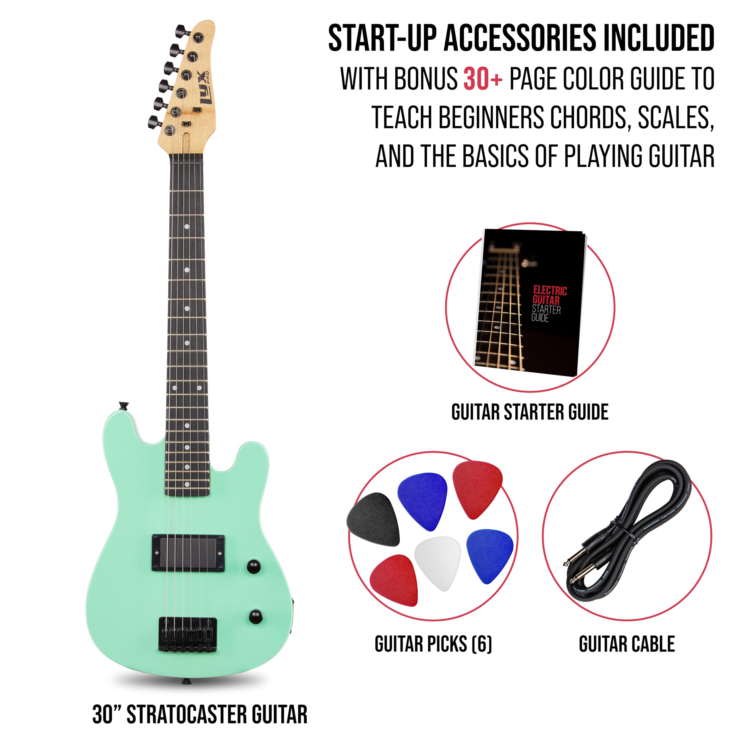 Foto 3 pulgar | Guitarra Eléctrica Lyxpro Cs 30» Para Principiantes Con Accesorios - Venta Internacional.