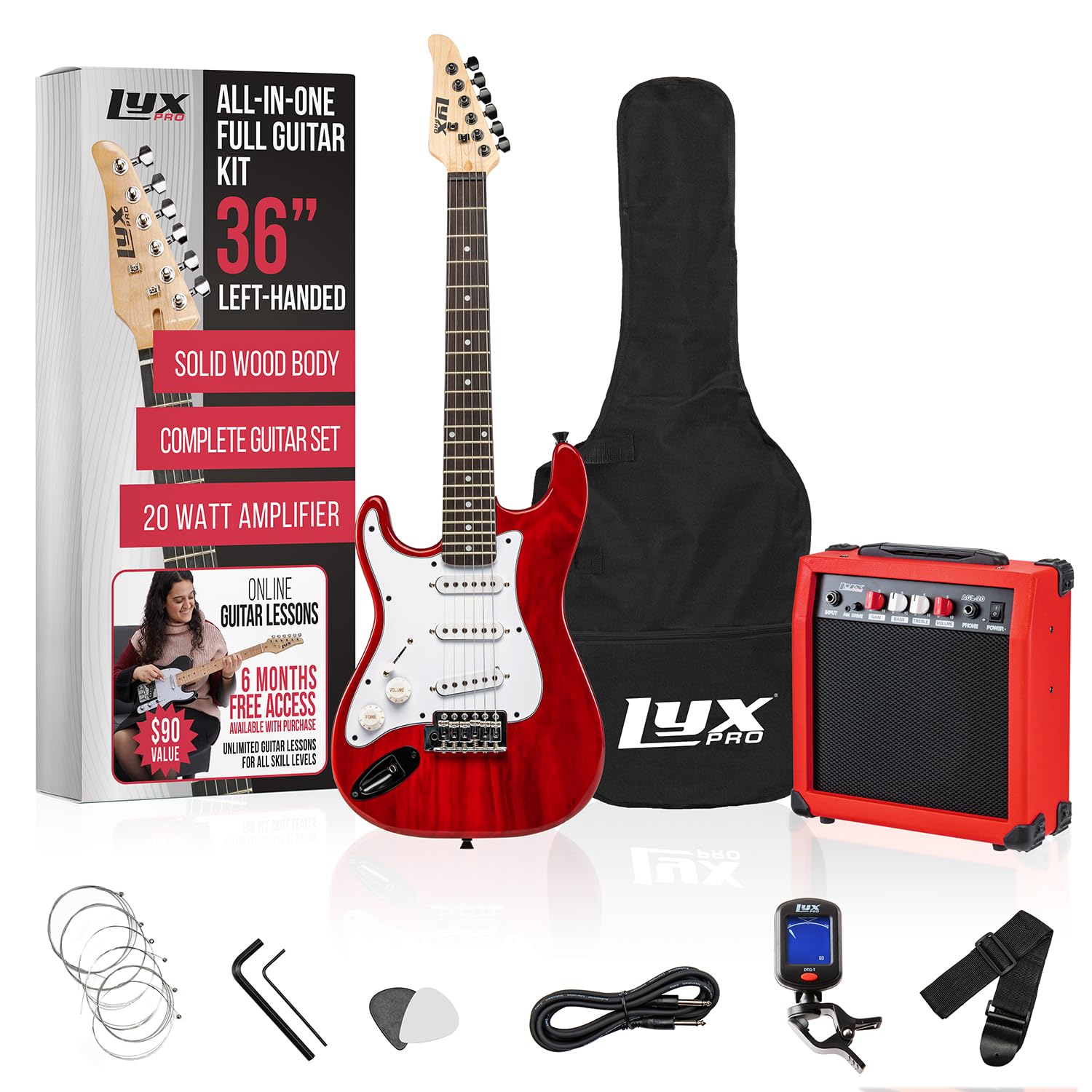 Foto 2 pulgar | Guitarra Eléctrica Lyxpro Left Hand 36 Pulgadas Con Kit Para Niños Zurdos - Venta Internacional.