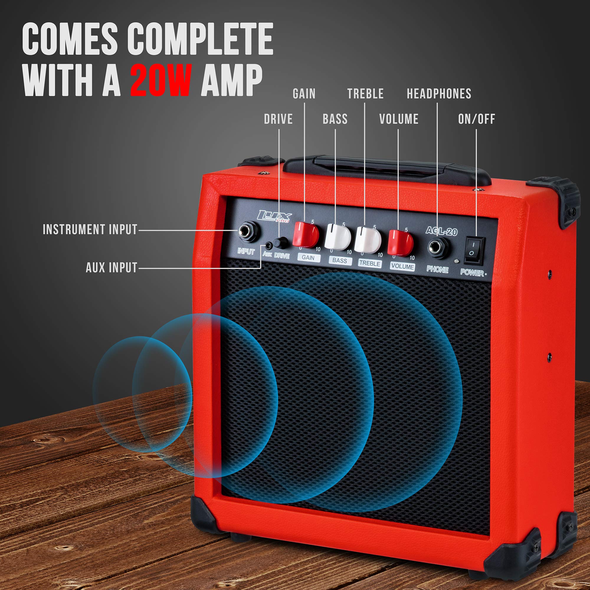 Foto 4 | Guitarra Eléctrica Lyxpro Left Hand 36 Pulgadas Con Kit Para Niños Zurdos - Venta Internacional.