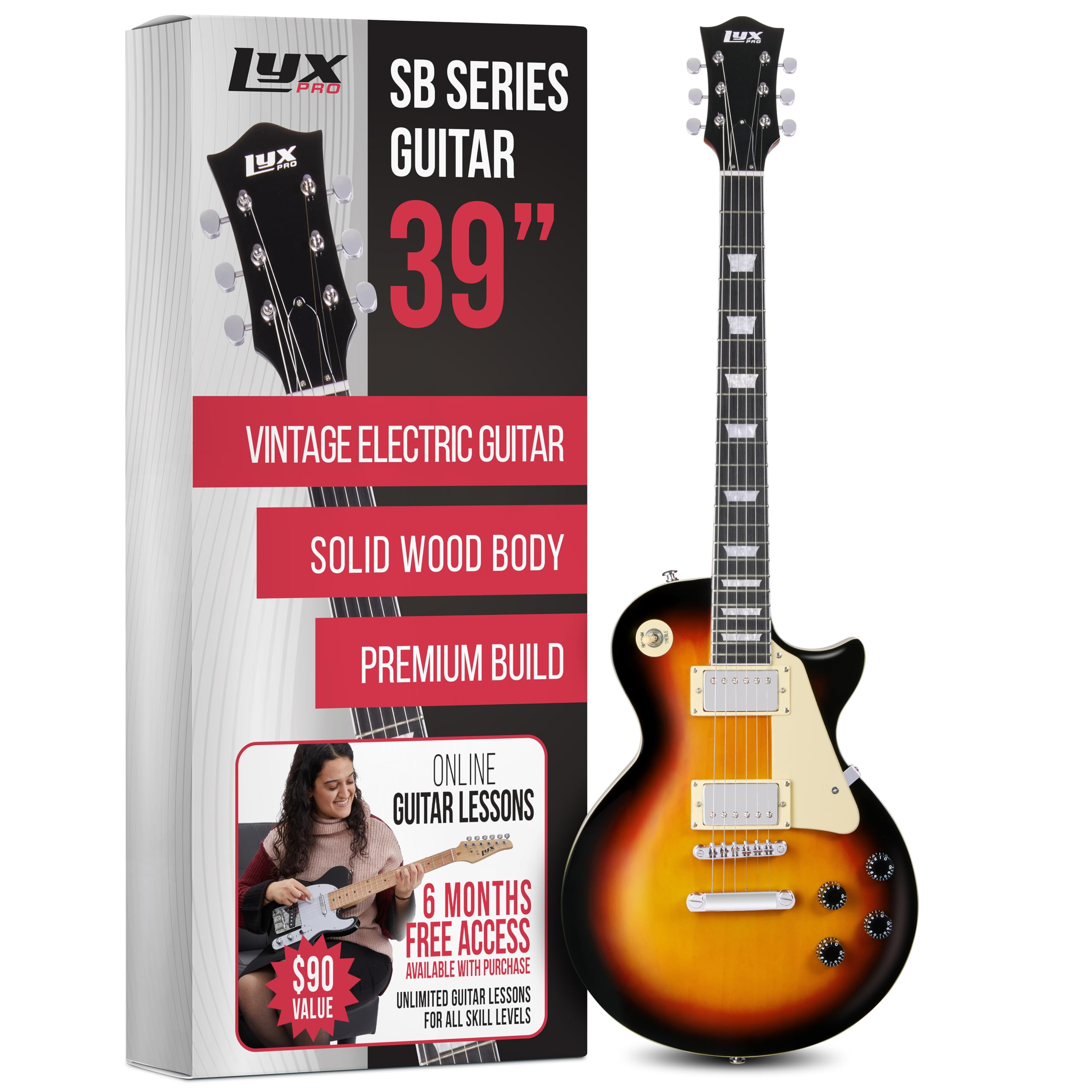 Foto 1 | Guitarra Eléctrica Lyxpro Sb Series 39'' Lp Style Sunburst - Venta Internacional.