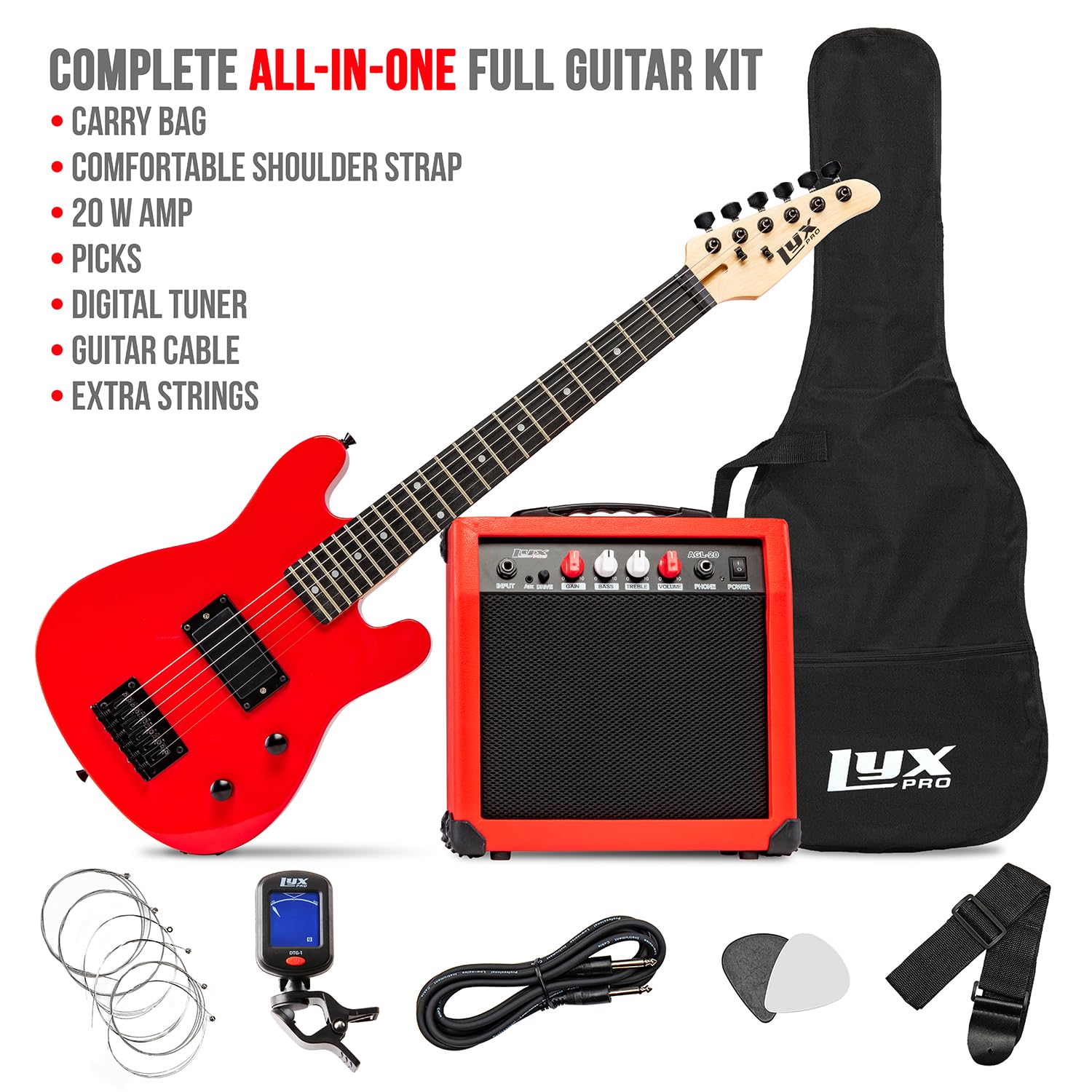 Foto 2 | Guitarra Eléctrica Lyxpro De 30 Pulgadas Con Kit De Inicio Para Niños Roja - Venta Internacional.