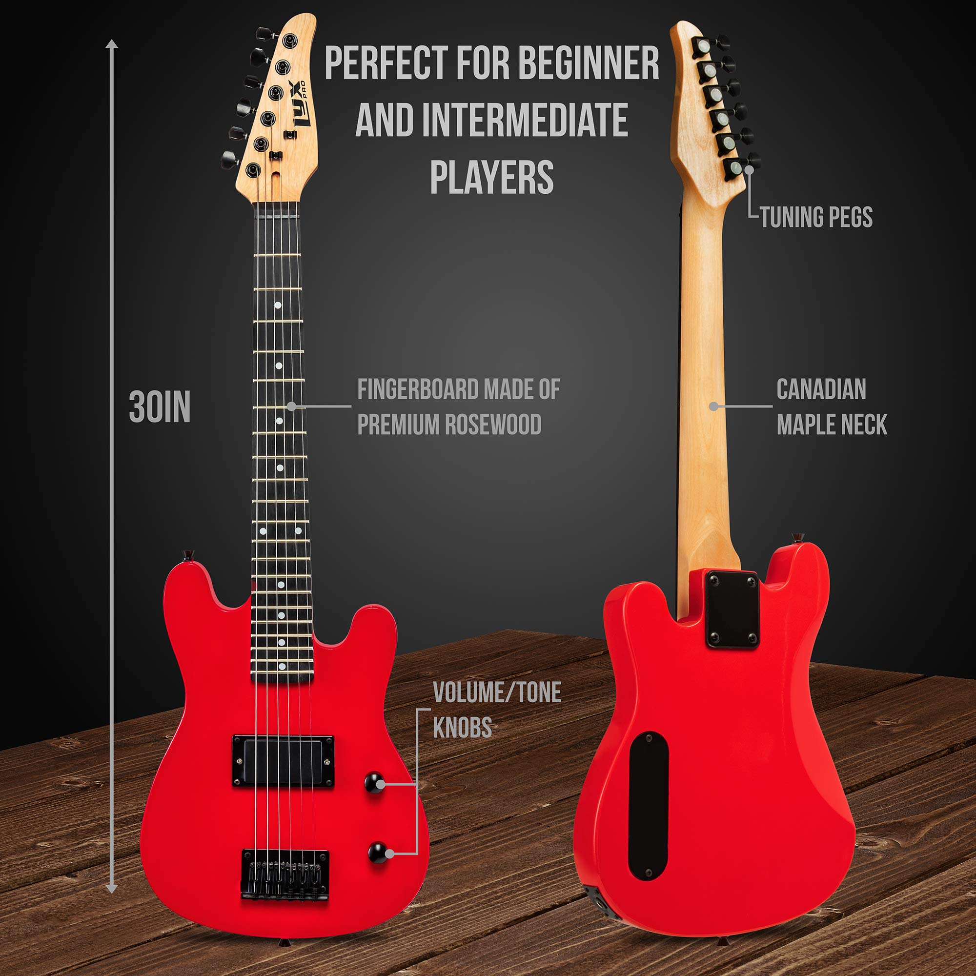 Foto 3 | Guitarra Eléctrica Lyxpro De 30 Pulgadas Con Kit De Inicio Para Niños Roja - Venta Internacional.