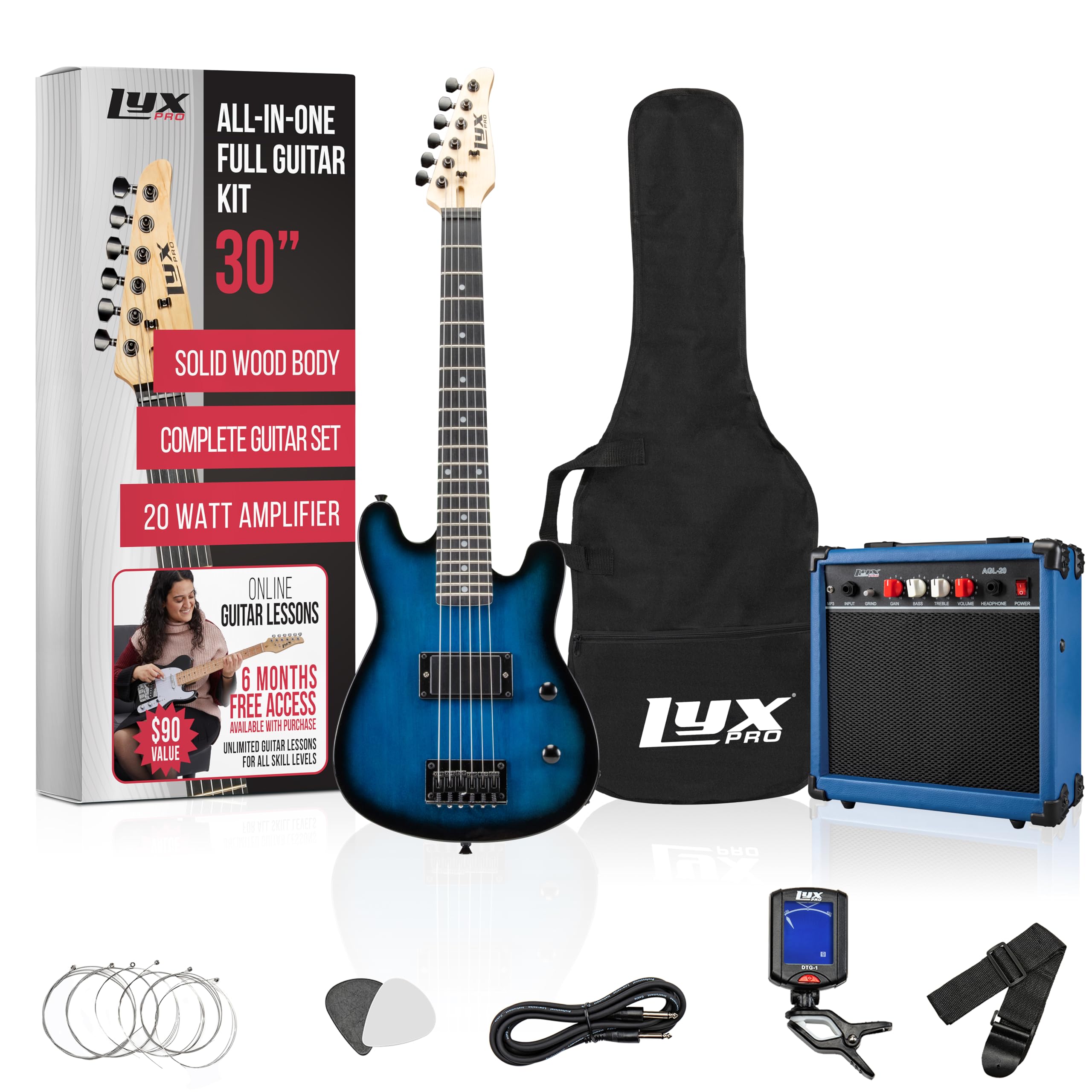 Foto 2 pulgar | Guitarra Eléctrica Lyxpro De 30 Pulgadas Con Kit De Inicio Para Niños Blue - Venta Internacional.