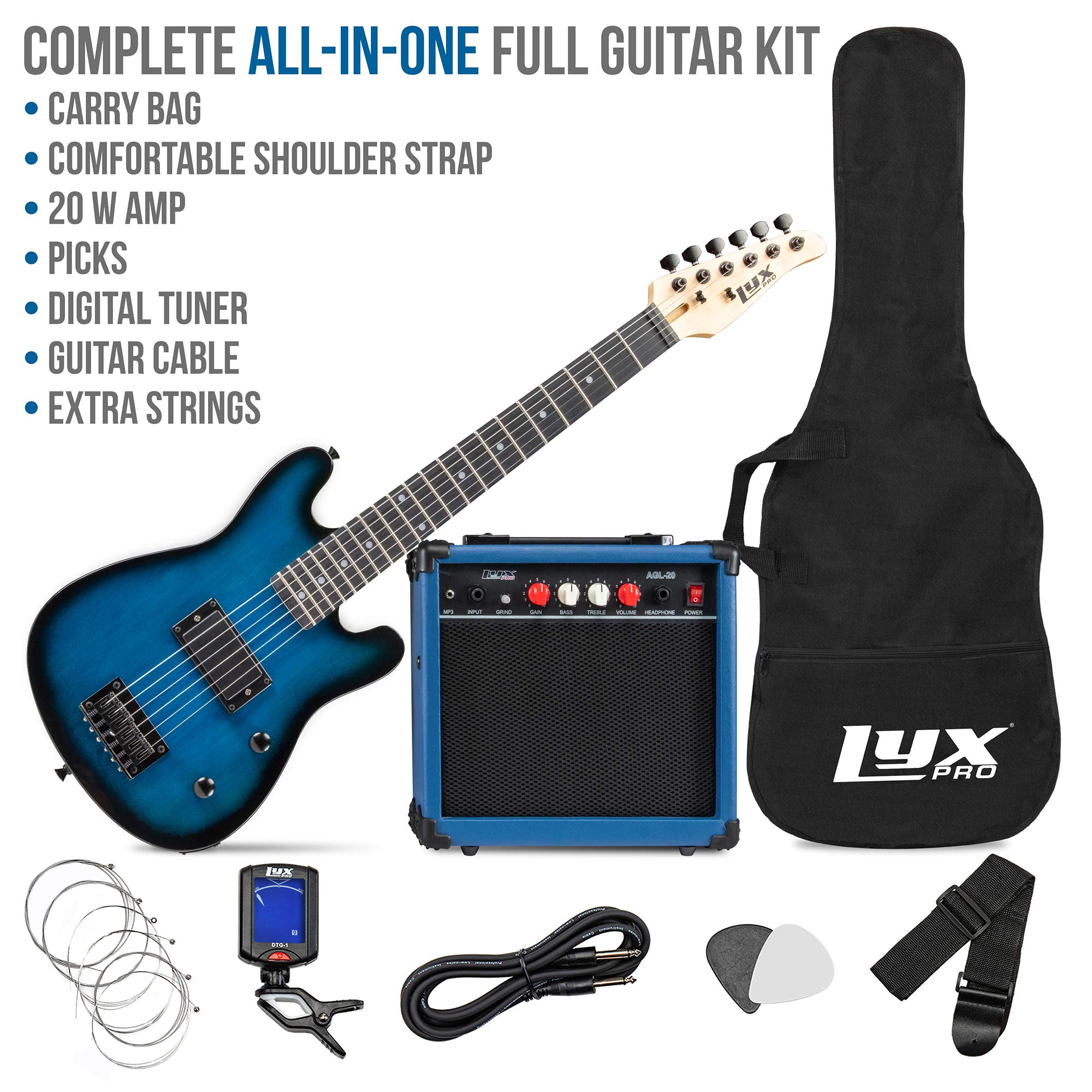 Foto 2 | Guitarra Eléctrica Lyxpro De 30 Pulgadas Con Kit De Inicio Para Niños Blue - Venta Internacional.