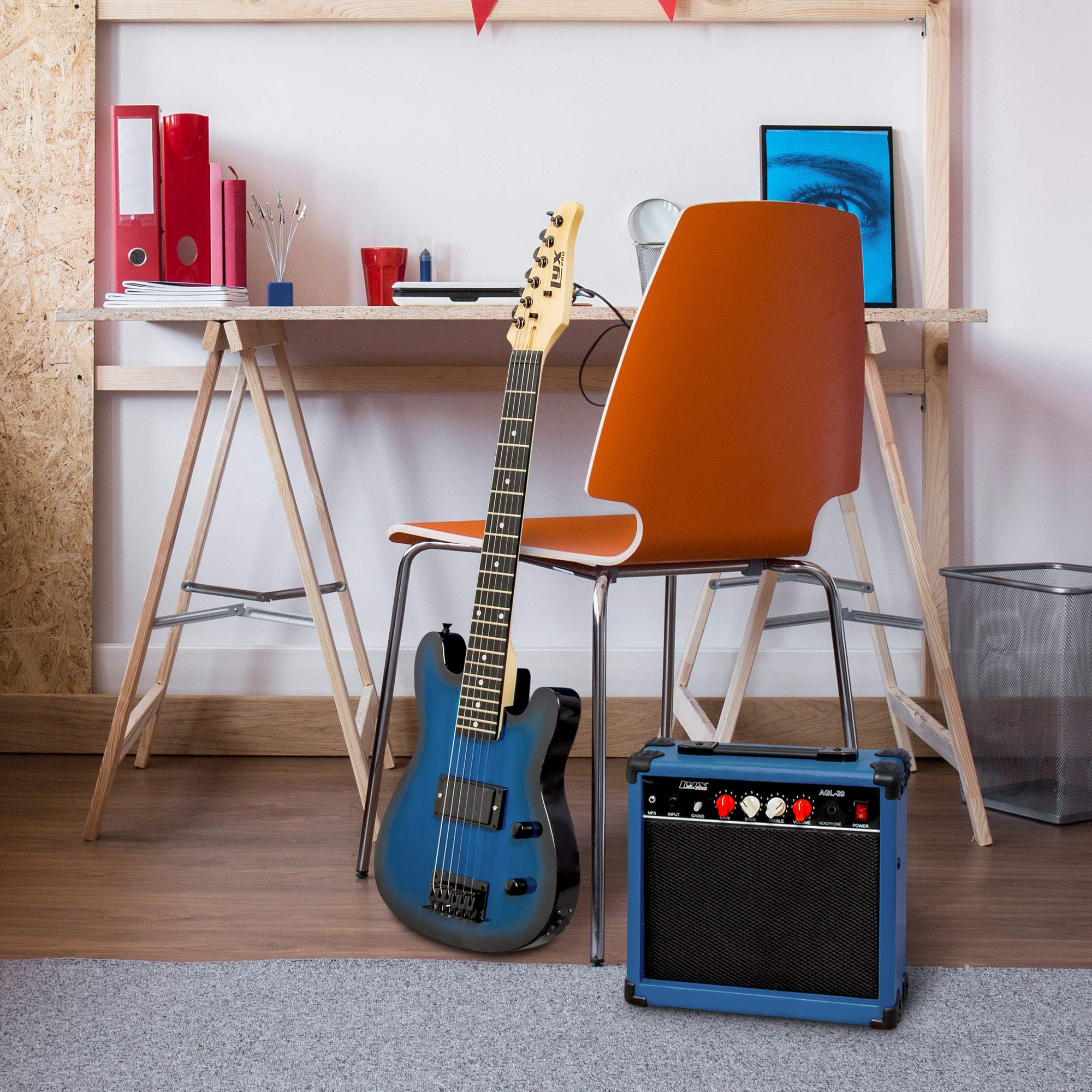 Foto 7 | Guitarra Eléctrica Lyxpro De 30 Pulgadas Con Kit De Inicio Para Niños Blue - Venta Internacional.