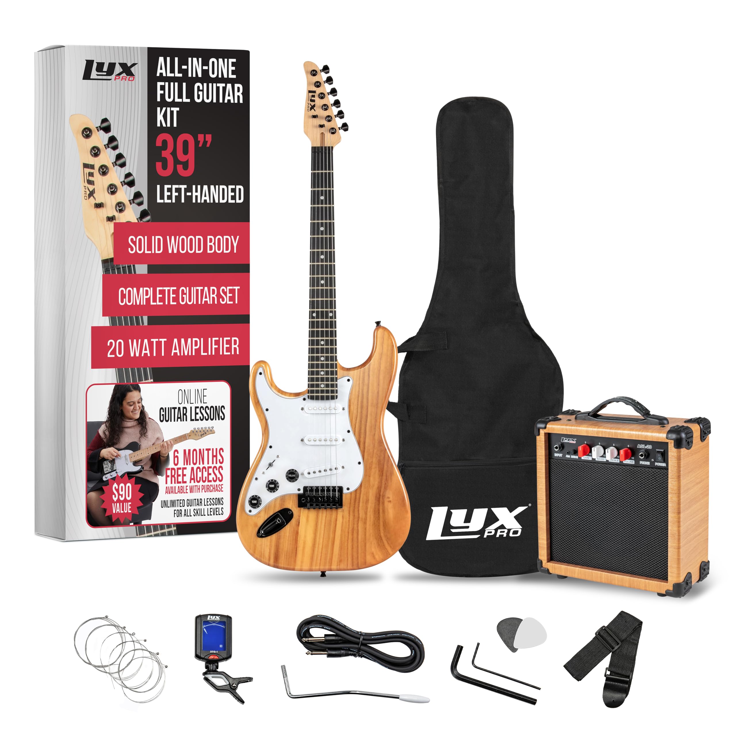 Foto 1 | Guitarra Eléctrica Lyxpro Left Hand De 39 Pulgadas Con Kit De Inicio Y Acceso. - Venta Internacional.