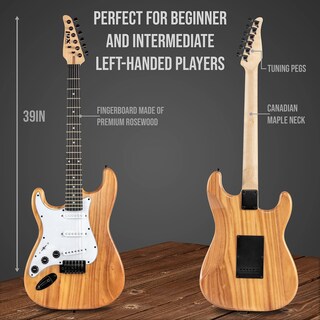 Foto 3 | Guitarra Eléctrica Lyxpro Left Hand De 39 Pulgadas Con Kit De Inicio Y Acceso. - Venta Internacional.